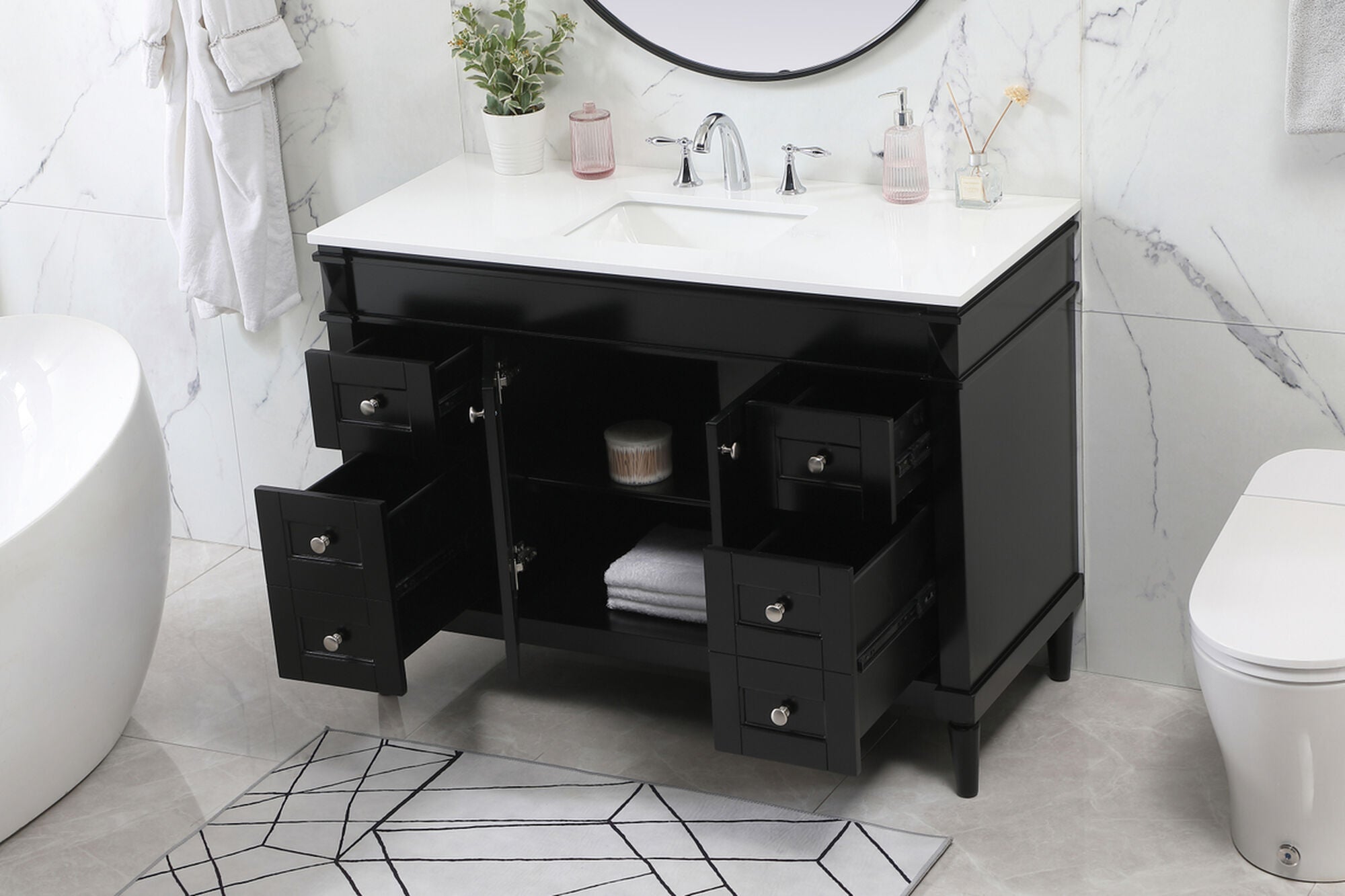 Shown in Black finish and No Backsplash accent