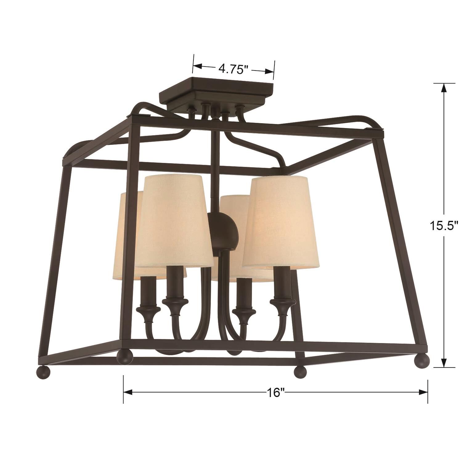 Libby Langdon Sylvan 16 Inch 4 Light Semi Flush Mount by Crystorama