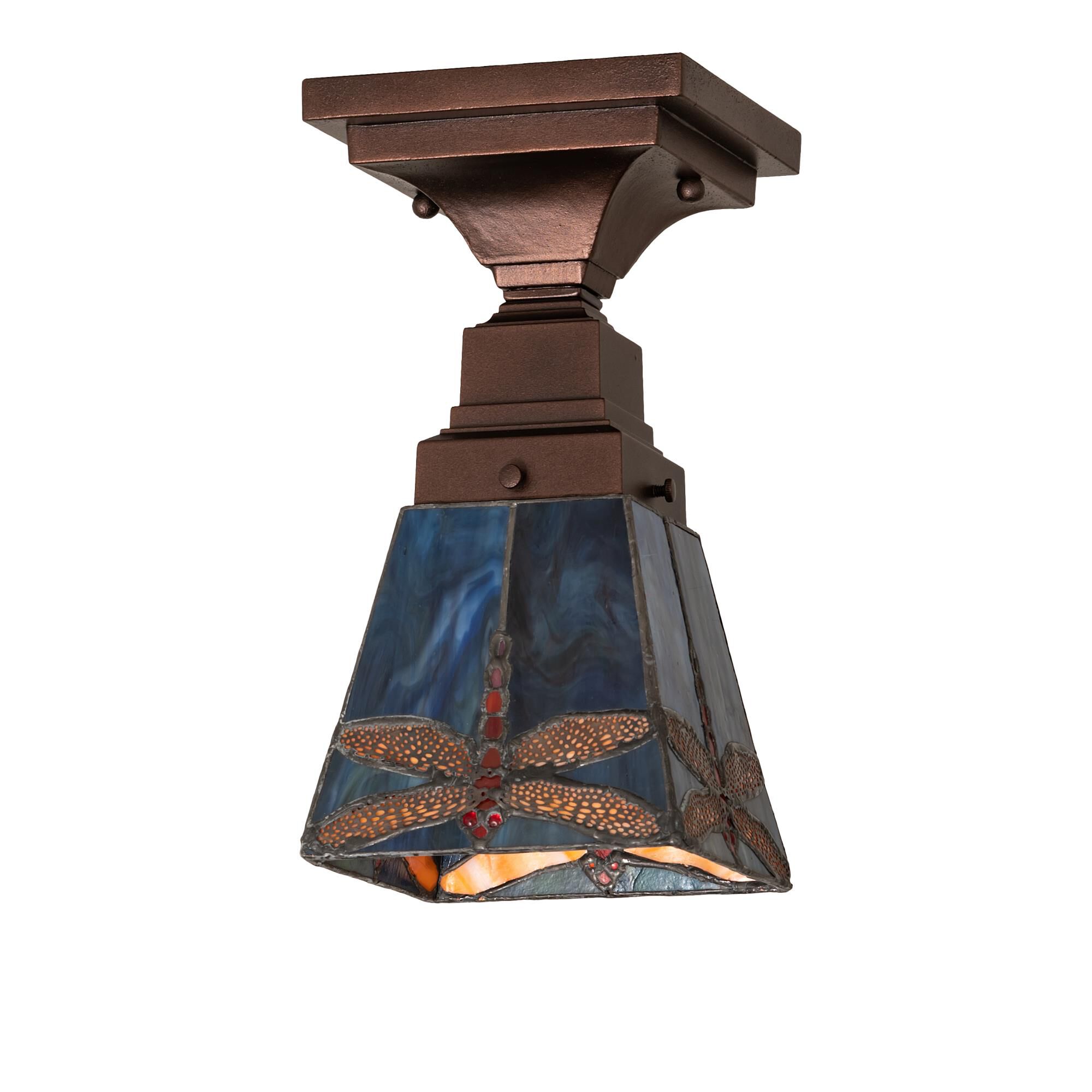 Prairie Dragonfly 7 Inch 1 Light Flush Mount by Meyda Lighting