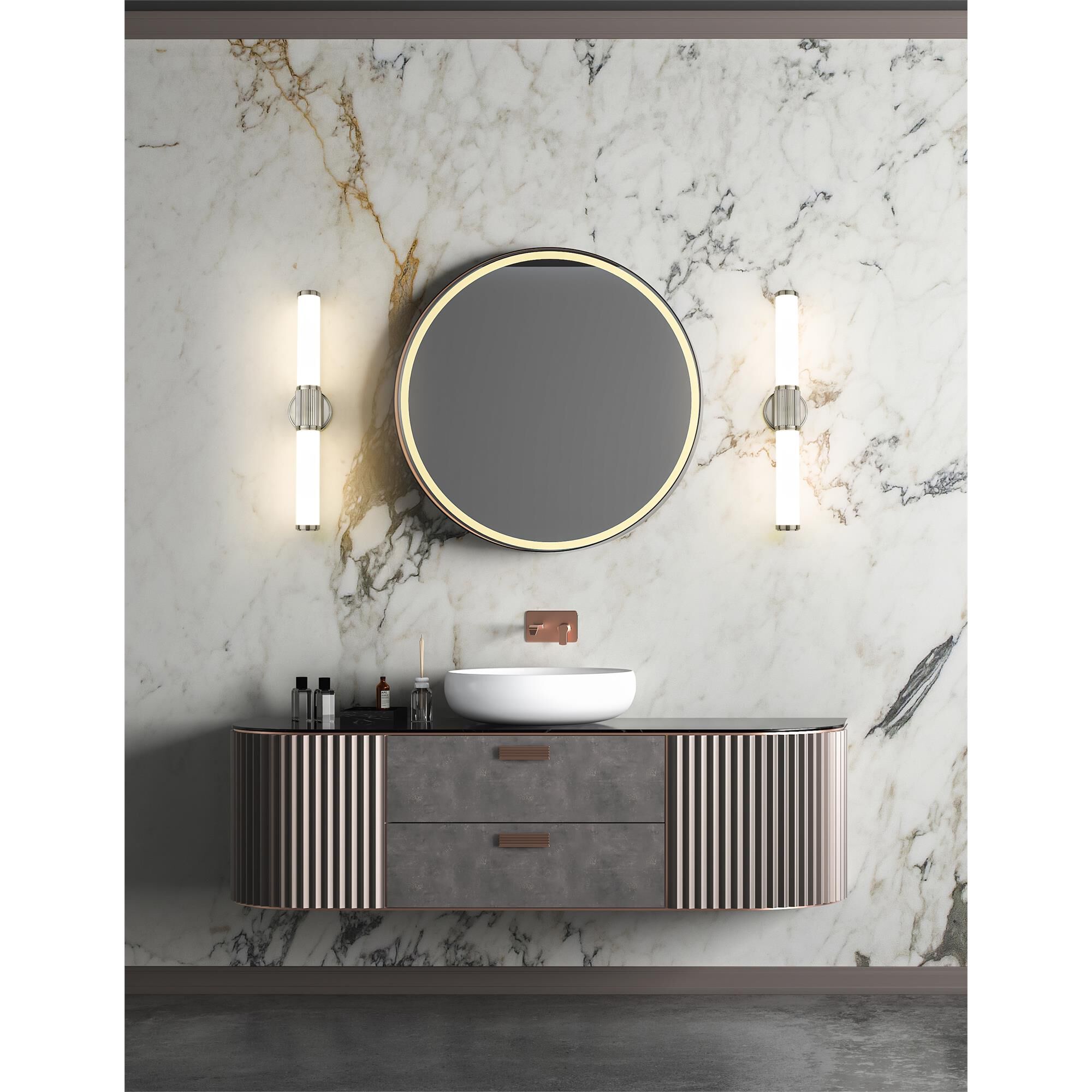 Shown in Brushed Nickel finish and Opal White glass and Opal White shade