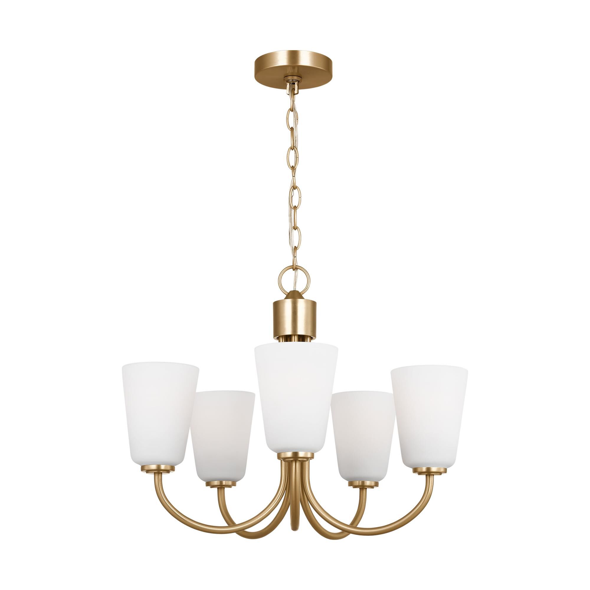 Shown in Satin Brass finish and Etched Painted White Inside glass