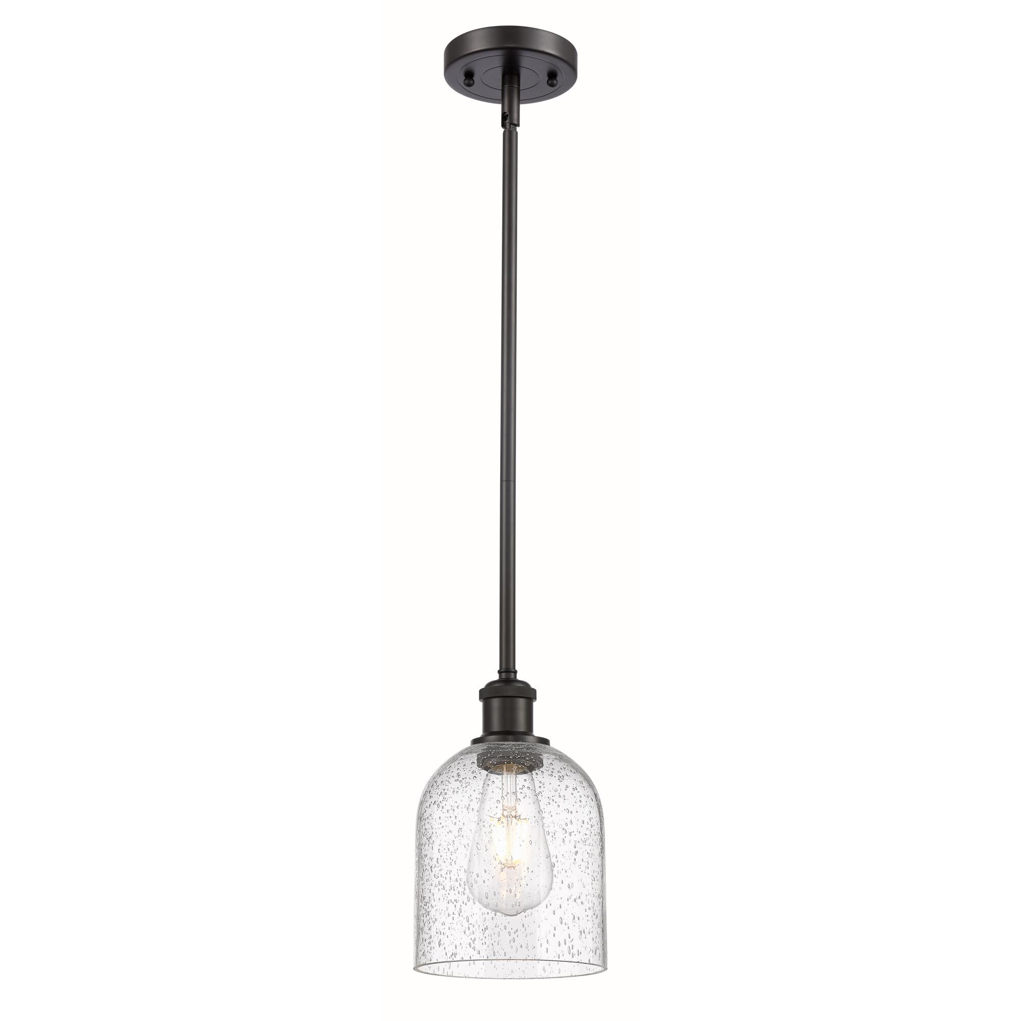 Shown in Oil Rubbed Bronze finish and Seedy glass