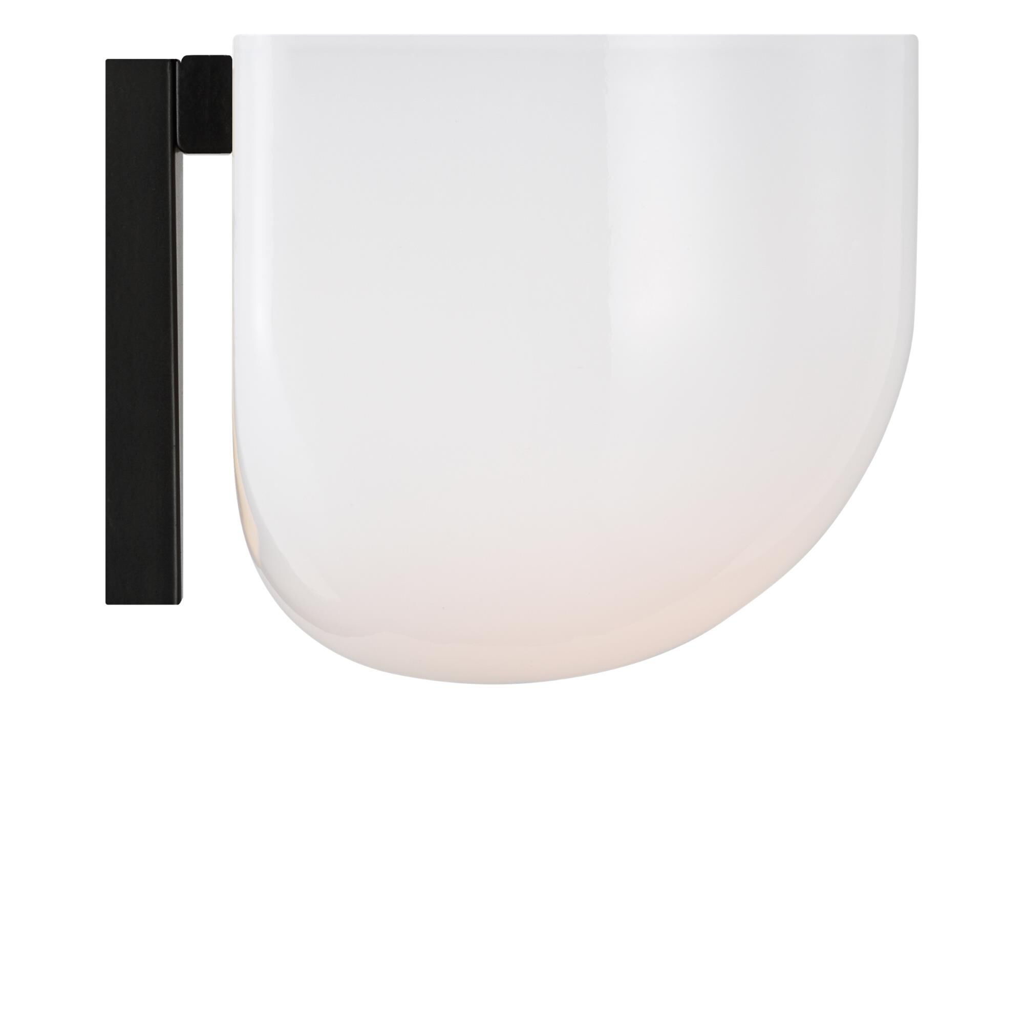 Shown in Aged Iron finish and Milk glass