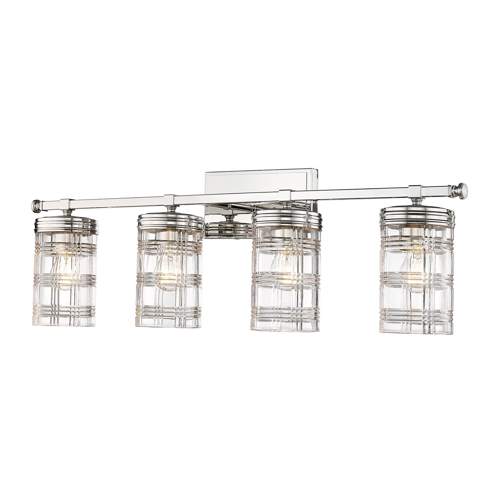 Shown in Polished Nickel finish and Clear glass