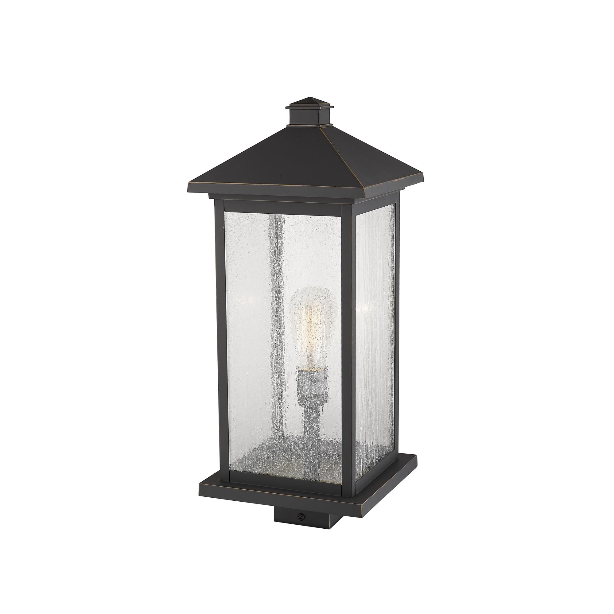 Shown in Oil Rubbed Bronze finish and Glass shade