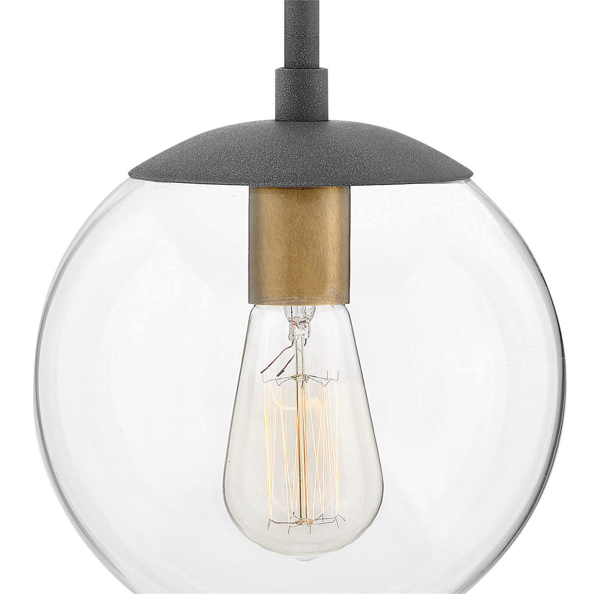 Shown in Aged Zinc finish and Clear glass