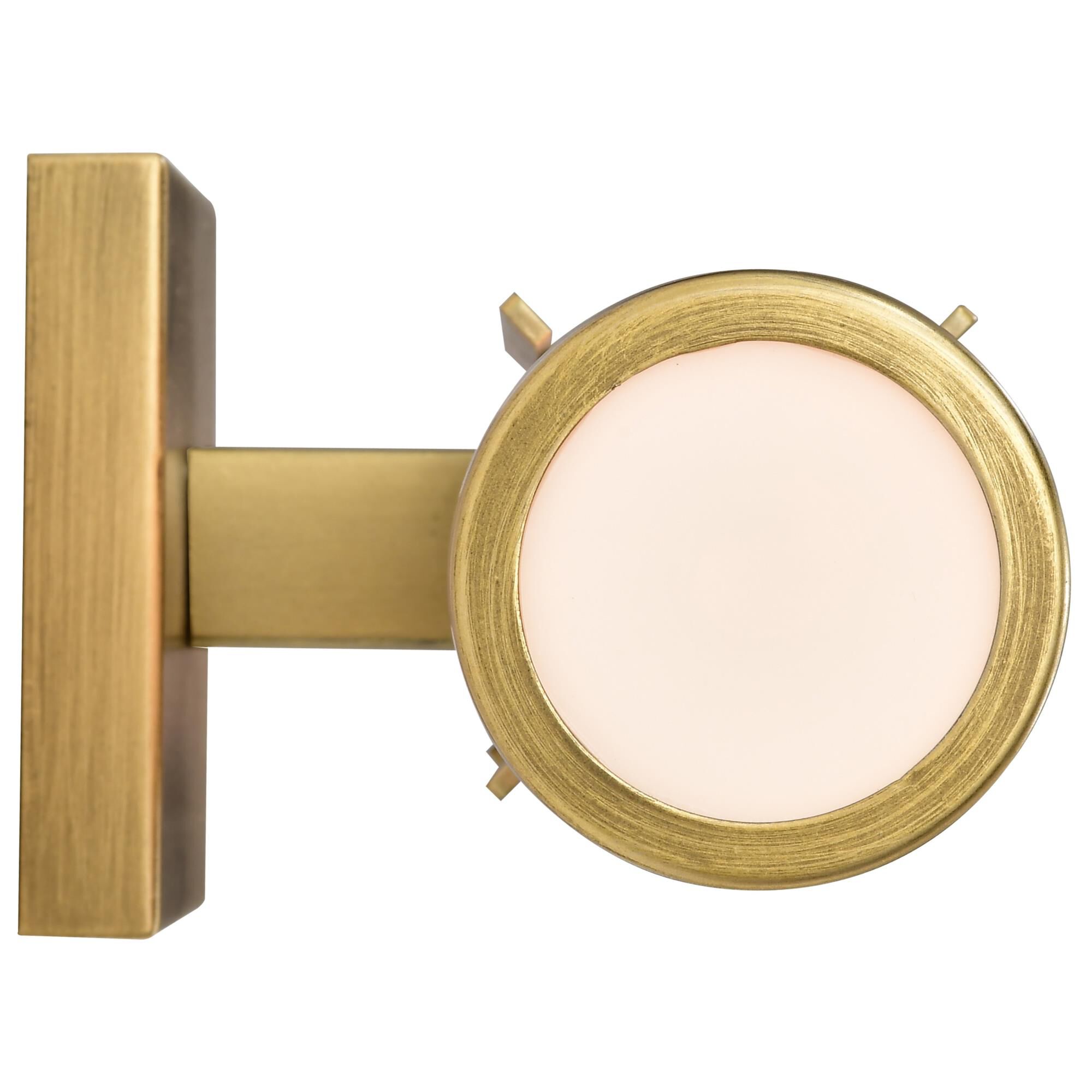 Shown in Natural Brass finish and White glass