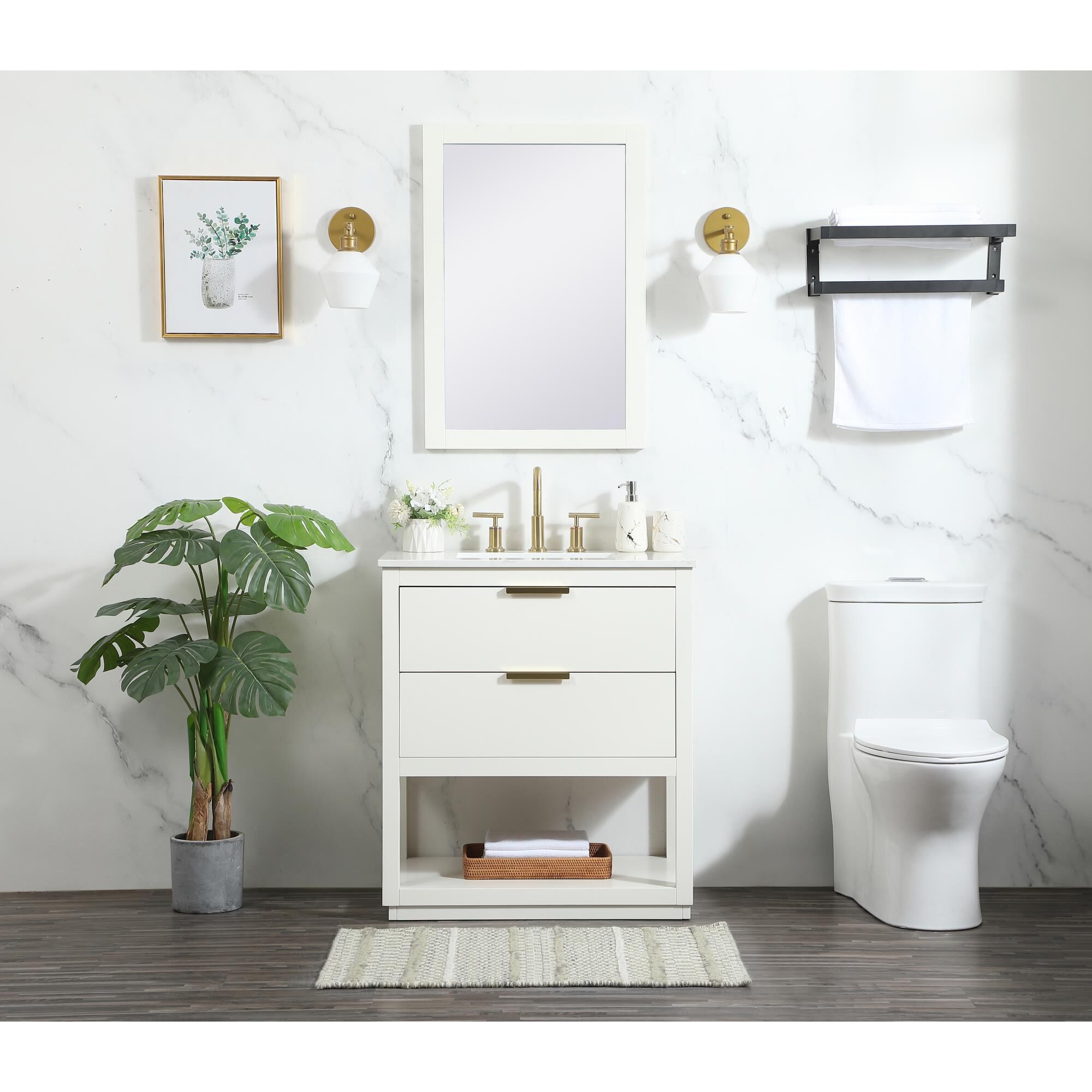 Shown in White finish