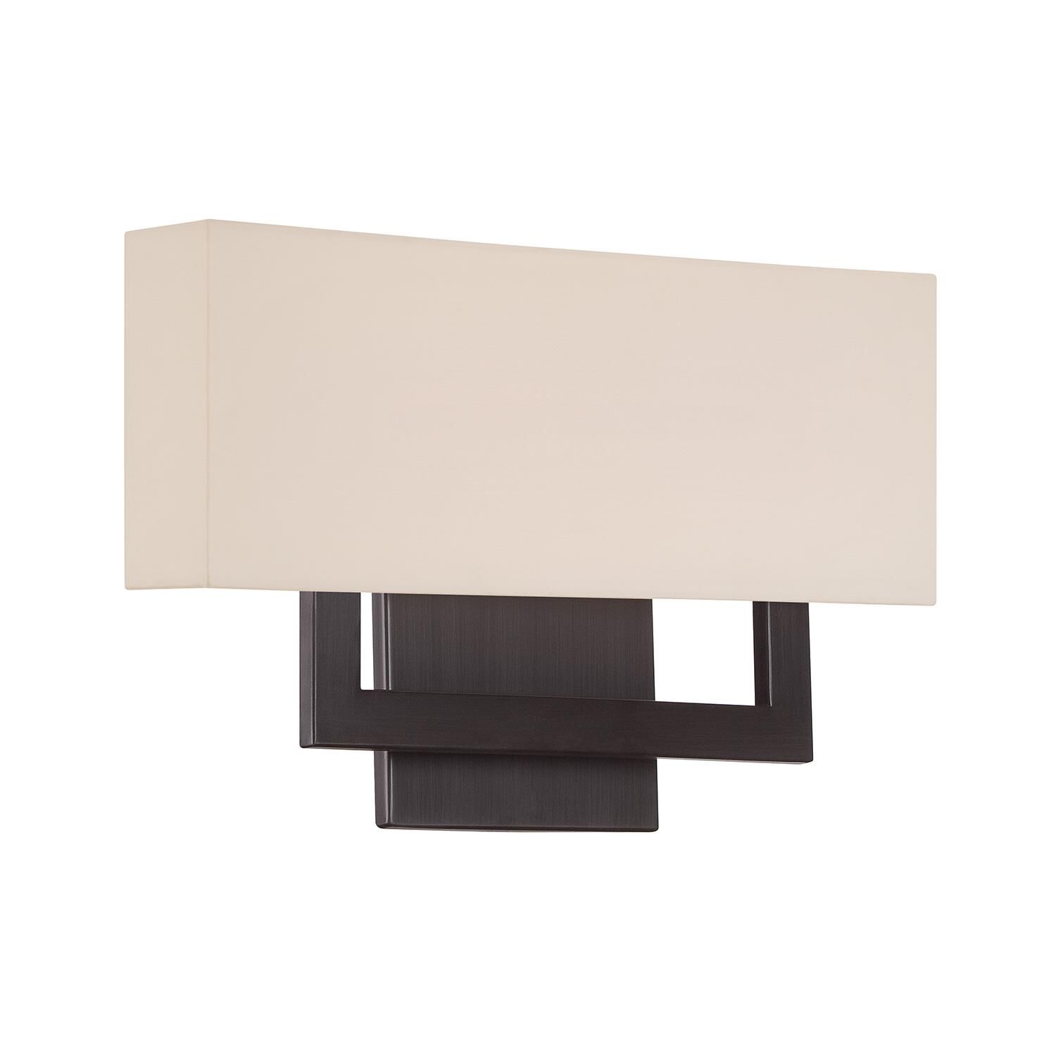 Shown in Brushed Bronze finish and Trimless Fabric shade