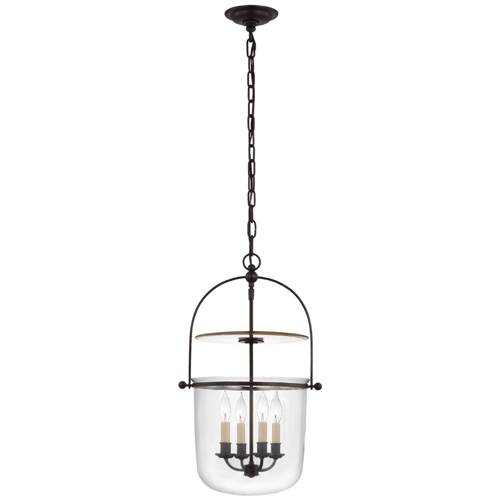 Shown in Aged Iron finish and Clear glass