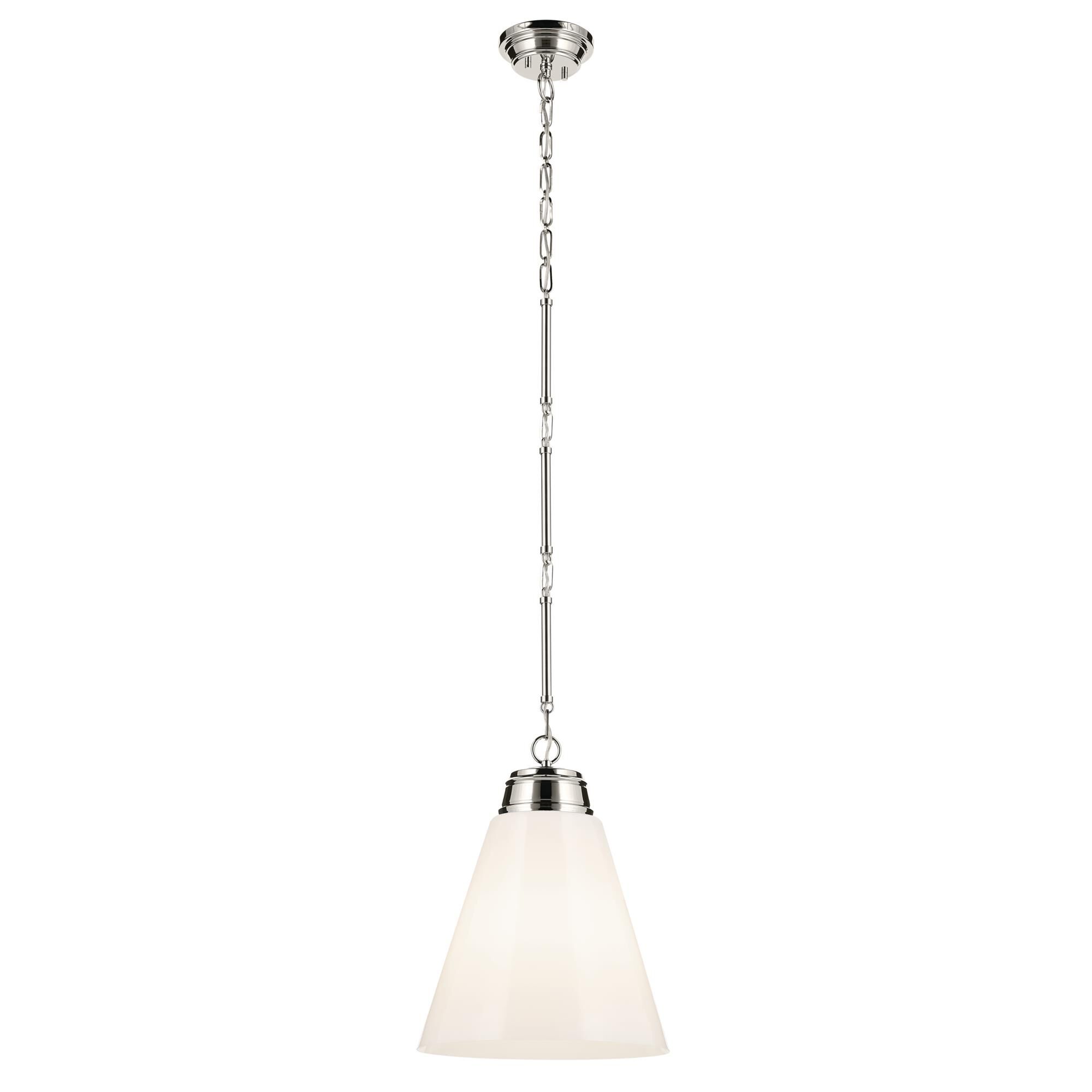 Shown in Polished Nickel finish and Opal glass