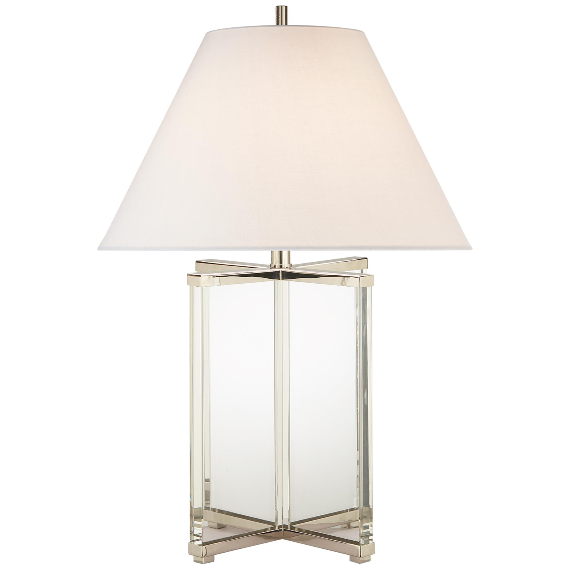 Shown in Crystal finish and Linen shade