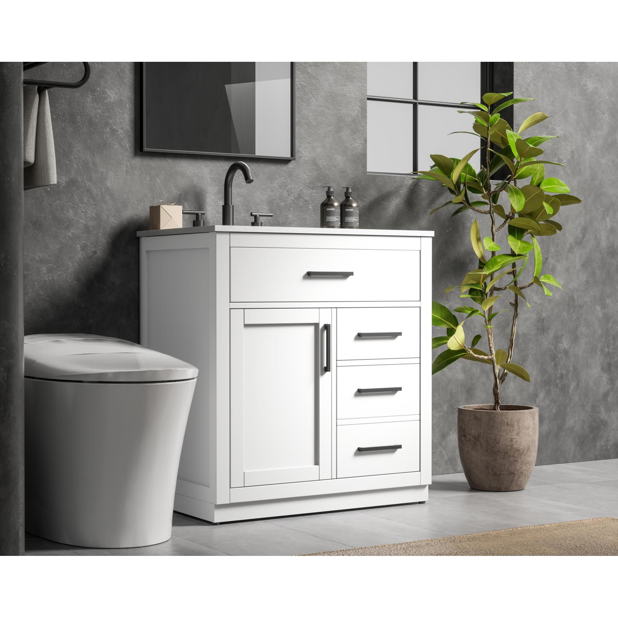 Shown in White finish