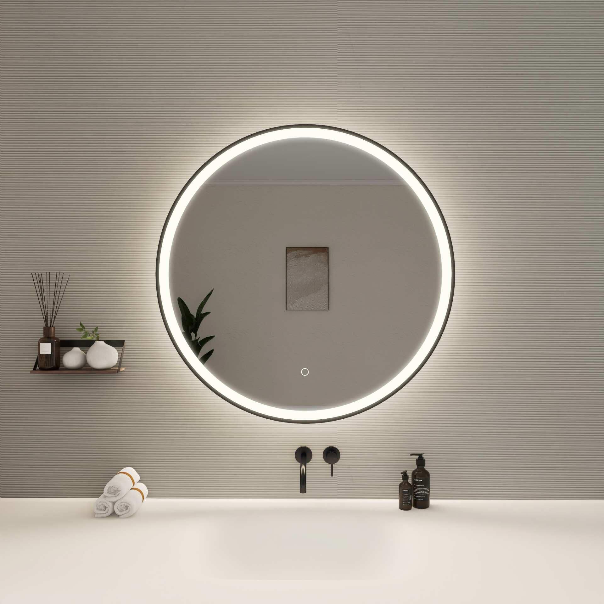 Harmoni 32 Inch Round LED Lighted Mirror by Elegant Decor