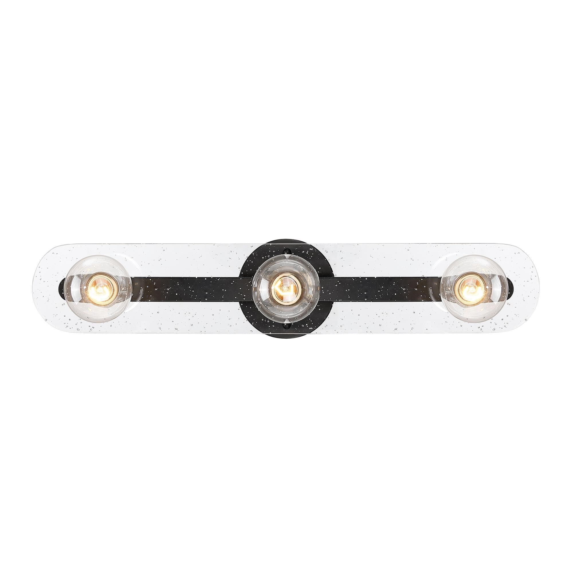 Shown in Matte Black finish and Artisan Cast glass