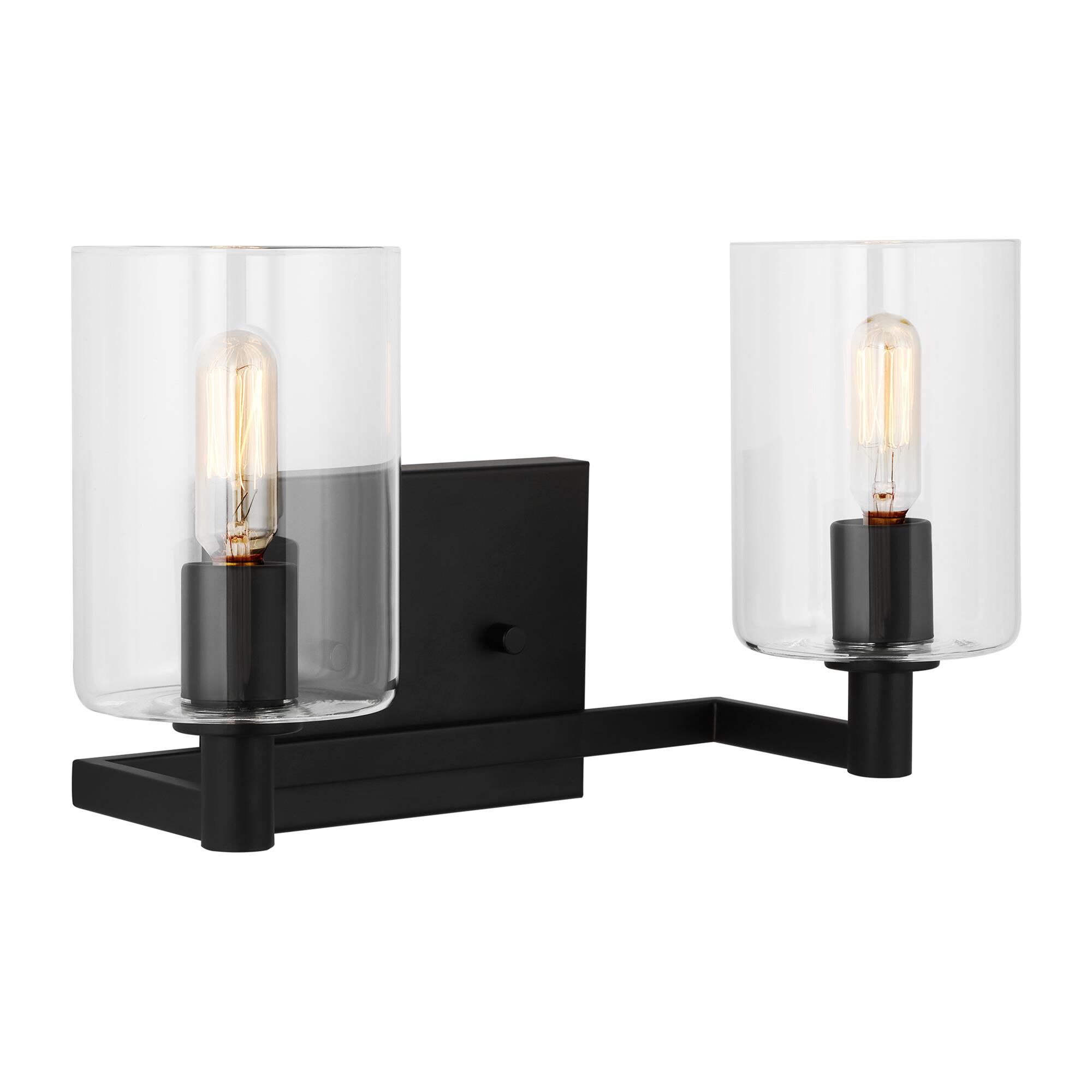Shown in Midnight Black finish and Clear glass and Clear Glass s shade
