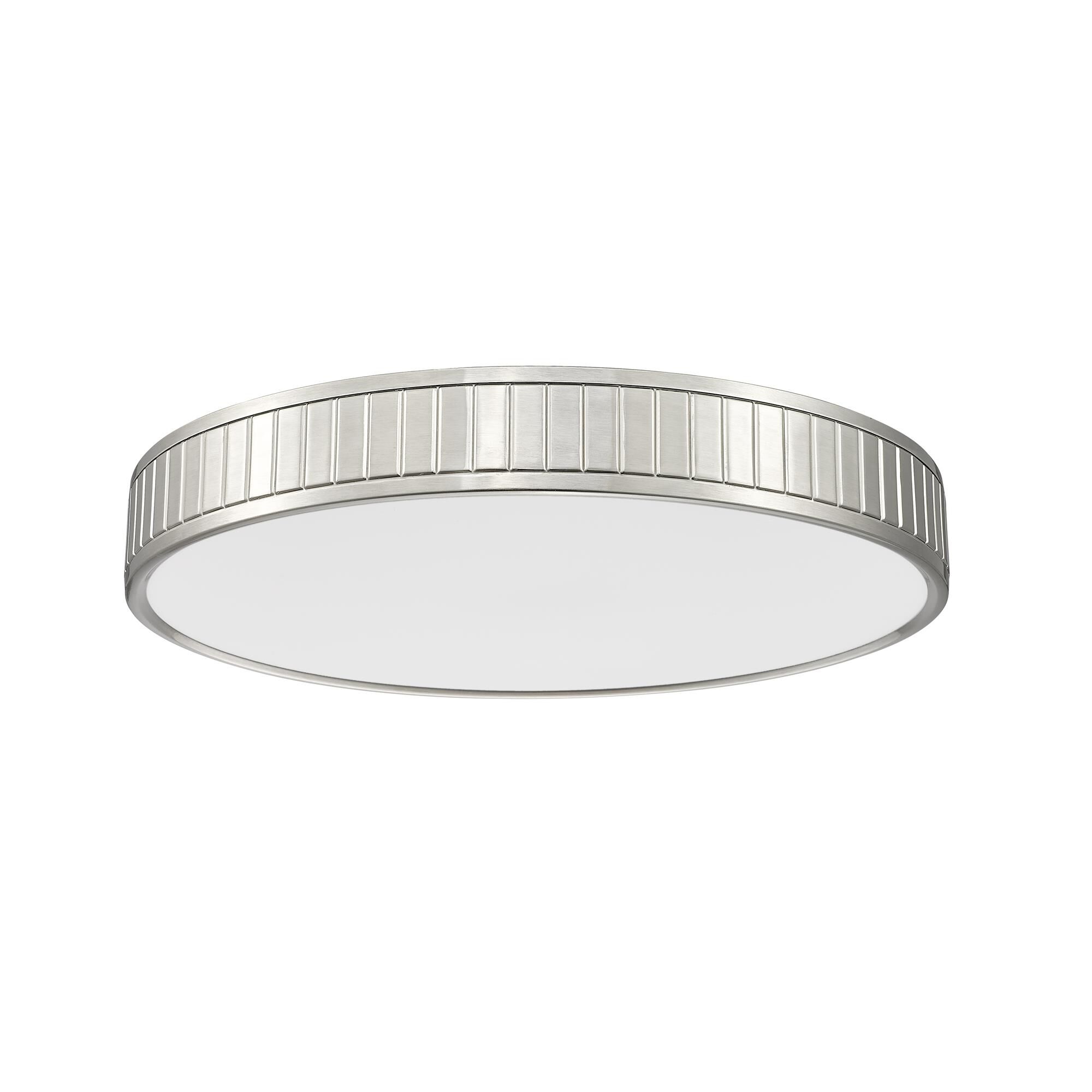 Shown in Brushed Nickel finish and Frosted glass