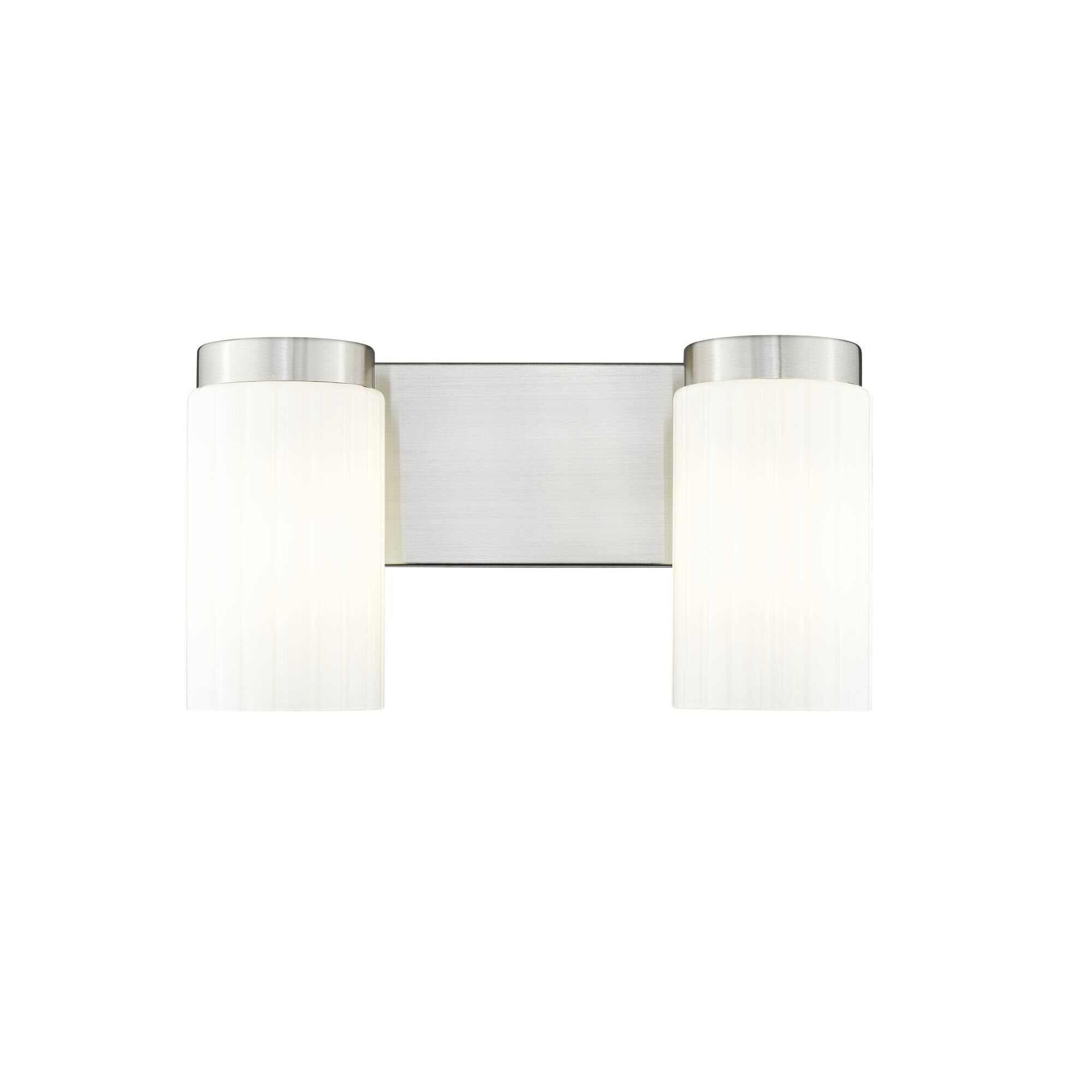 Shown in Brushed Nickel finish and Matte Opal glass and Matte Opal shade