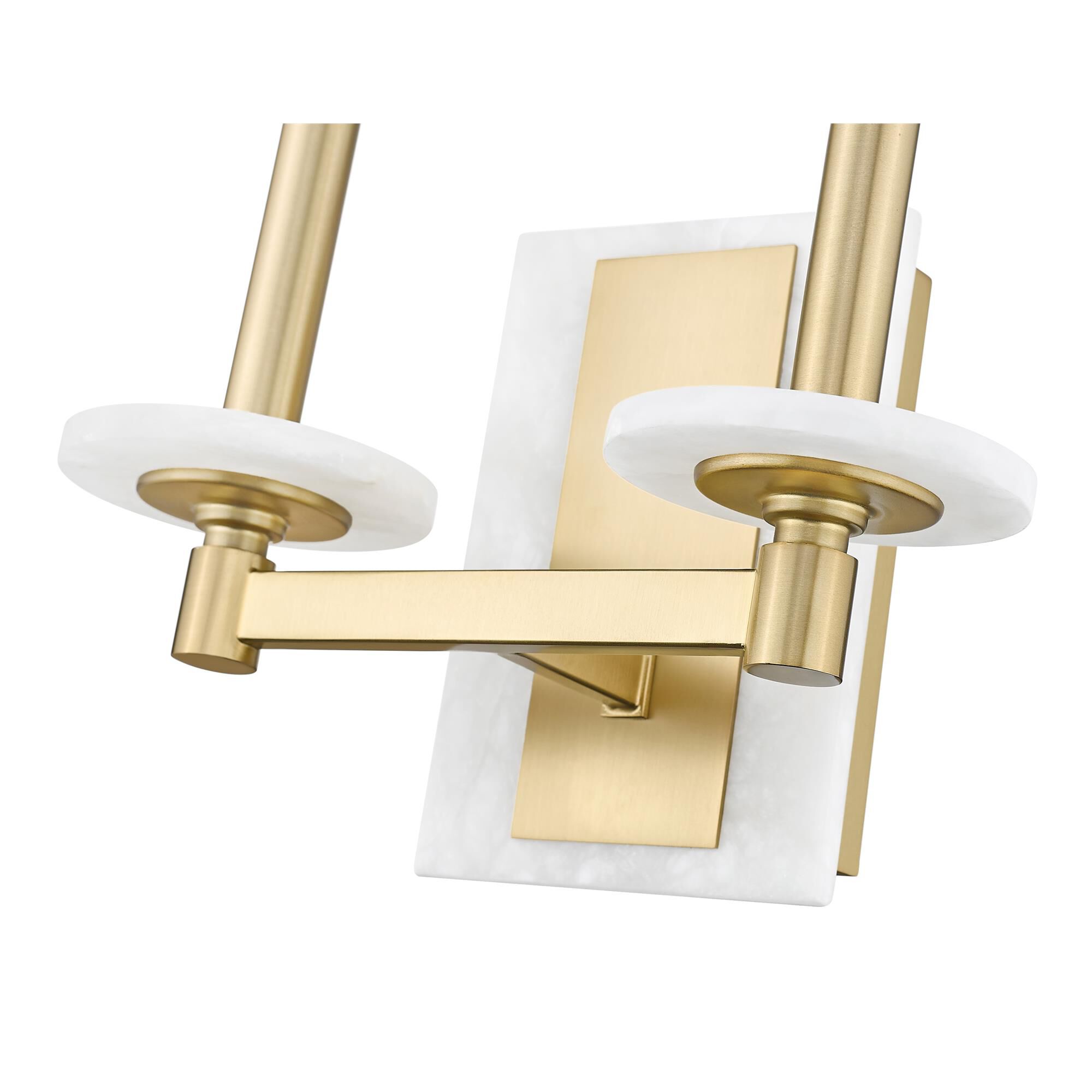 Shown in Modern Gold finish and Alabaster glass and Alabaster shade