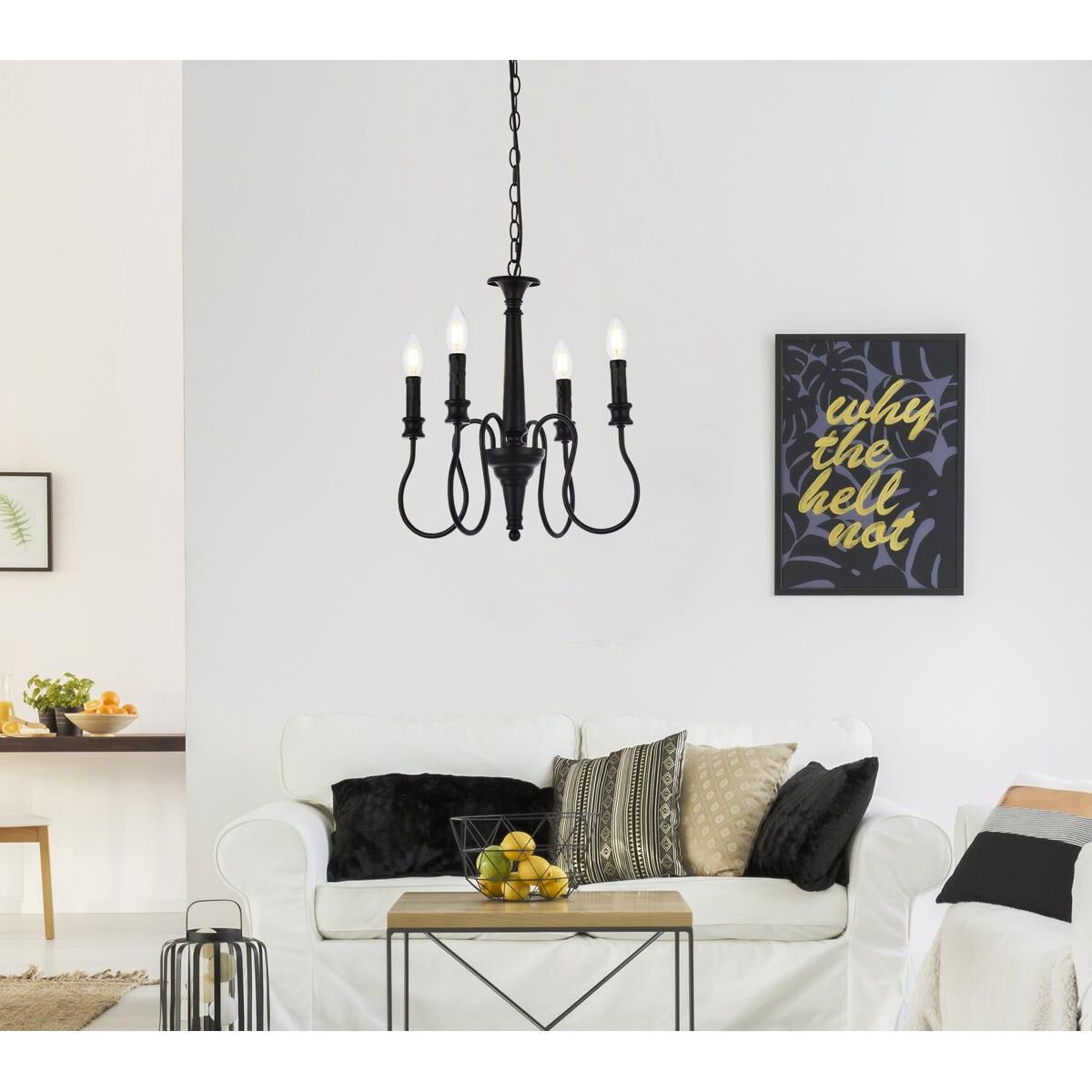 Flynx 17 Inch 4 Light Mini Chandelier by Elegant Lighting