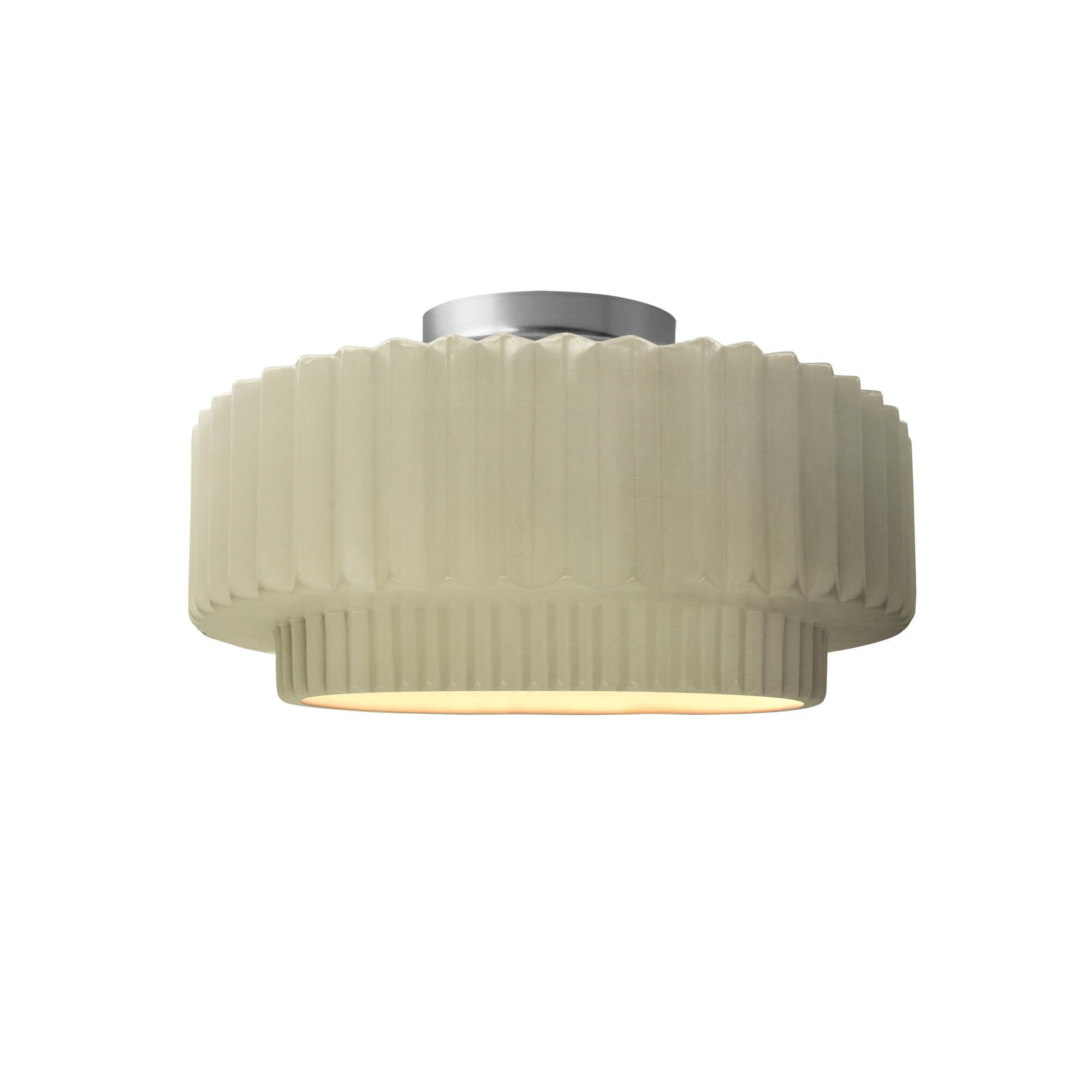 Pleated Tier 12 Inch Semi Flush Mount by Justice Design Group