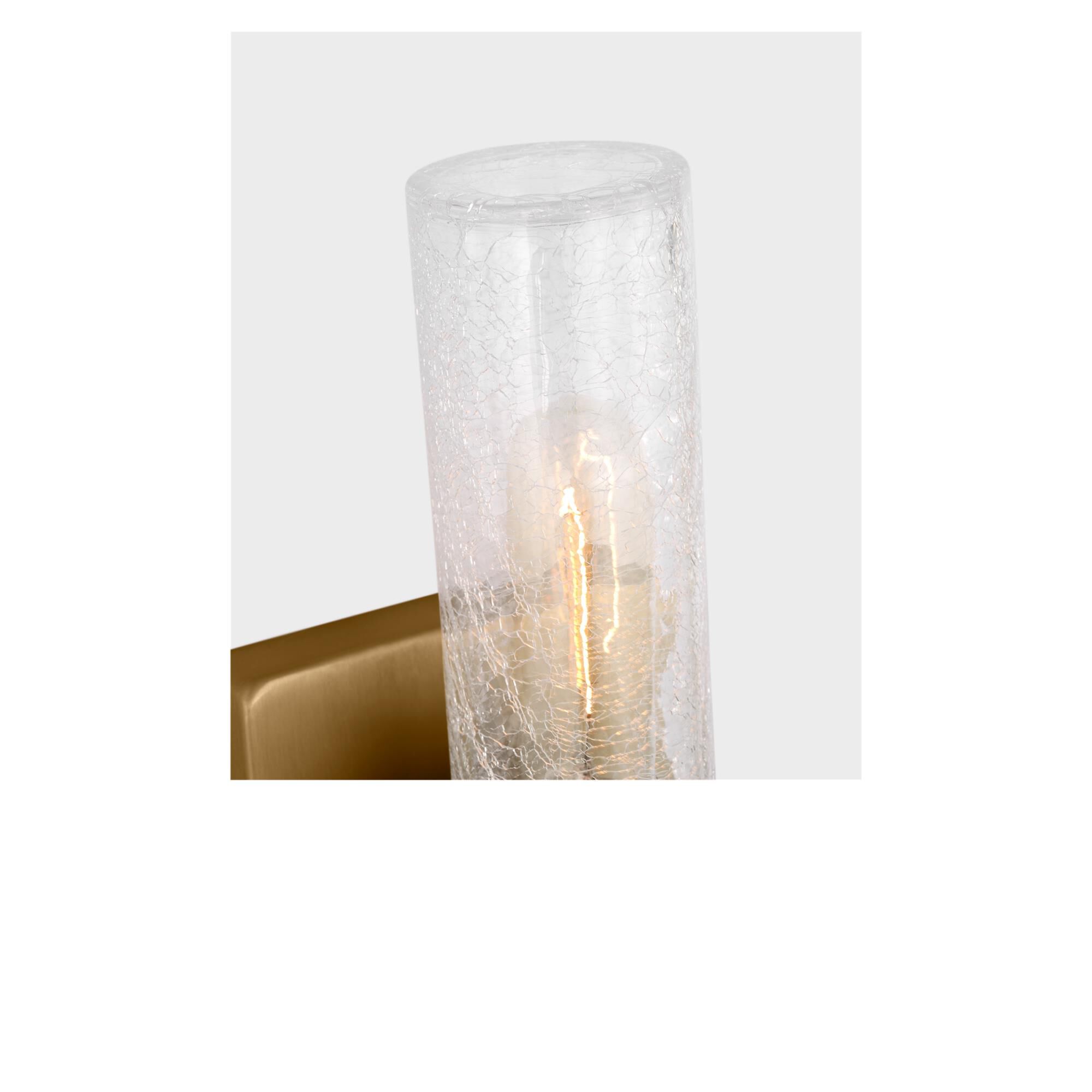 Shown in Satin Brass finish and Crackle  glass