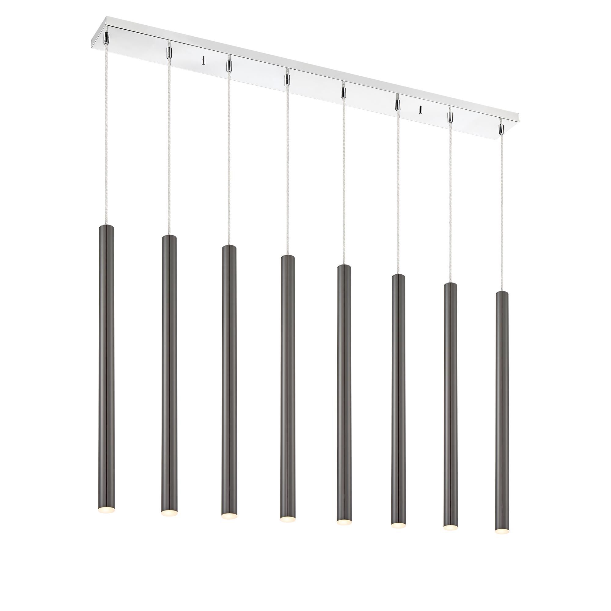 Shown in Chrome finish and Steel glass and Steel shade
