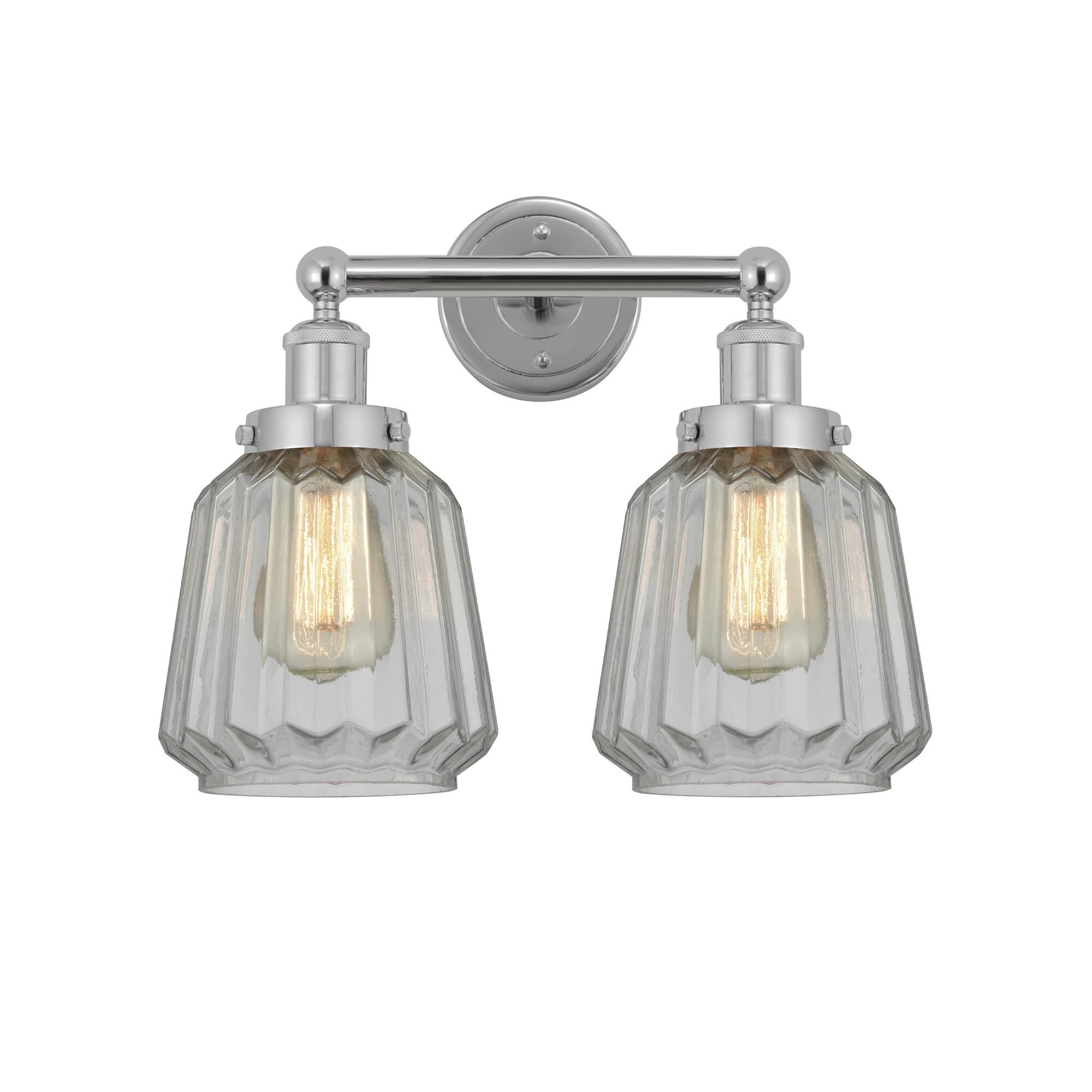 Shown in Polished Chrome, Matte White finish and Matte White glass and Matte White Glass shade