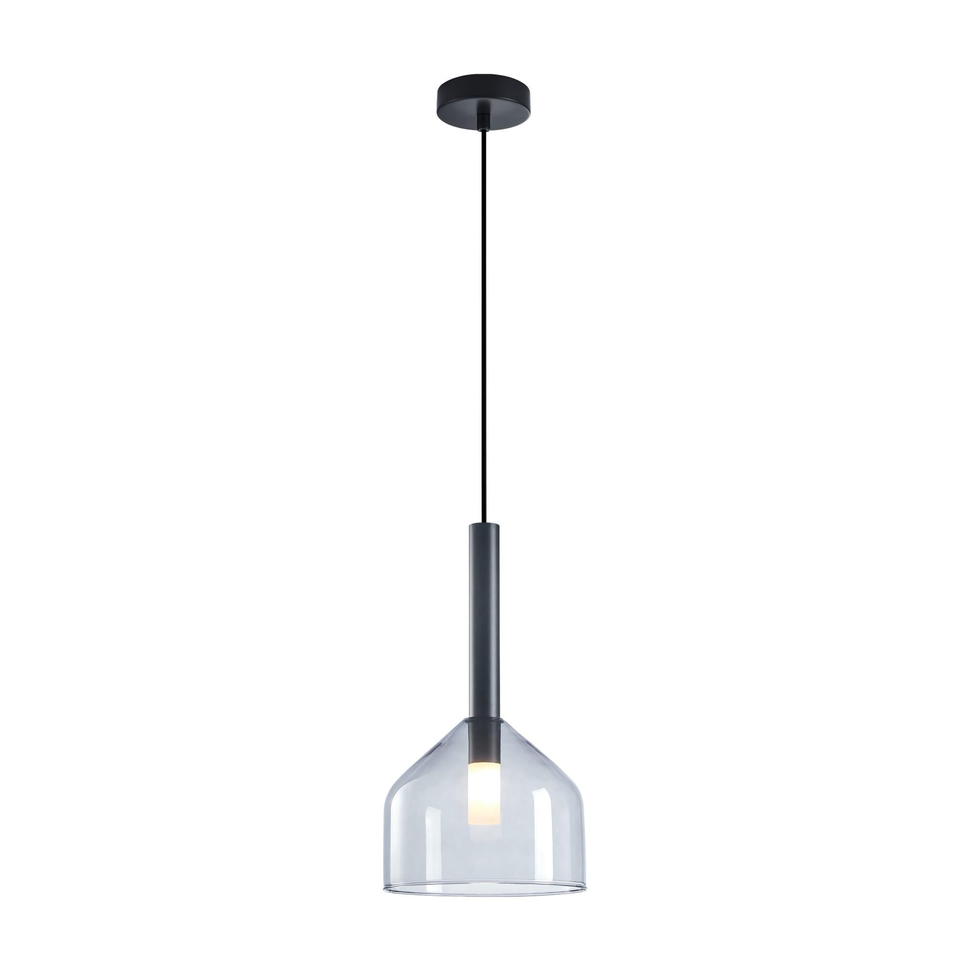 Shown in Black finish and Glass shade