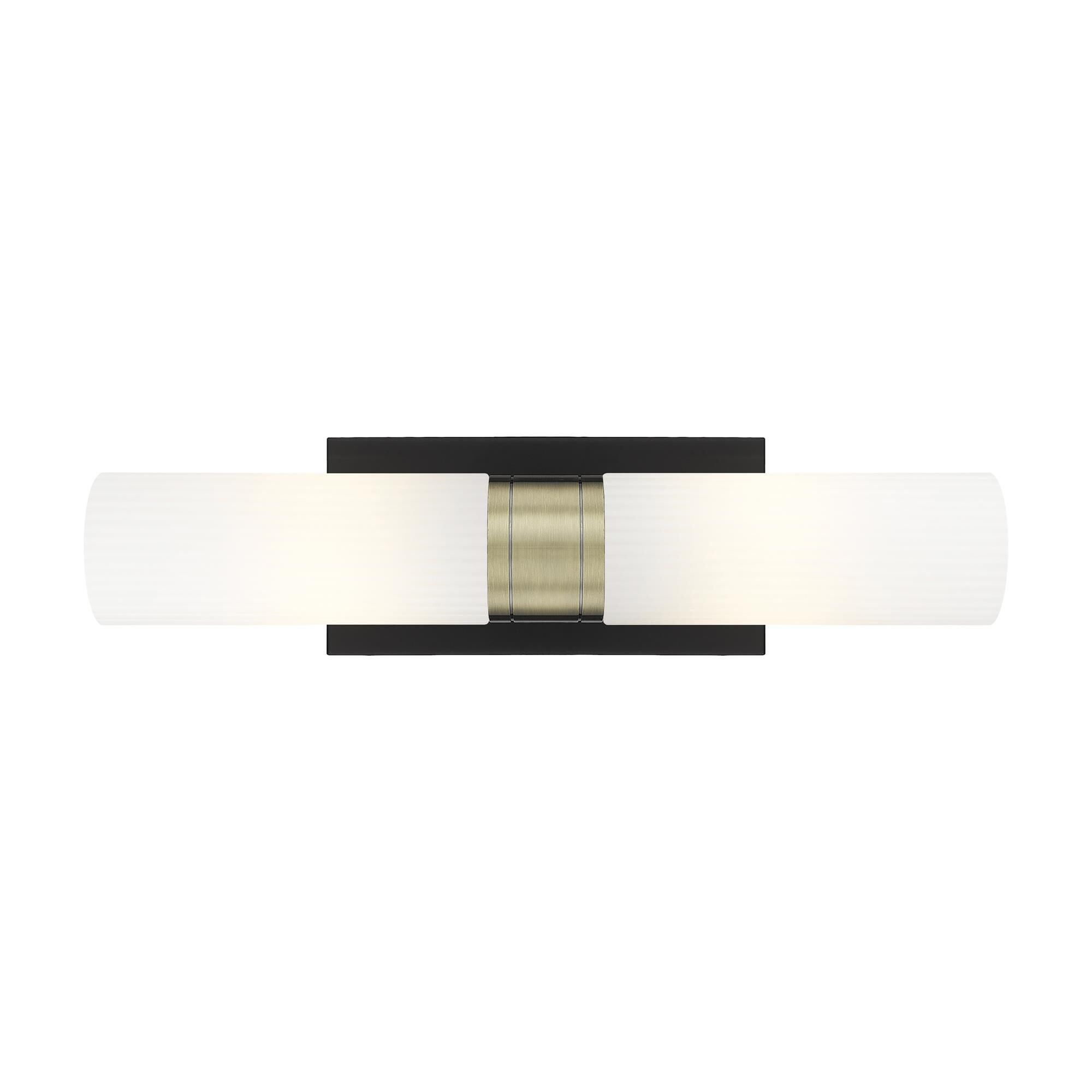 Shown in Black Antique Brass finish and Striped White glass