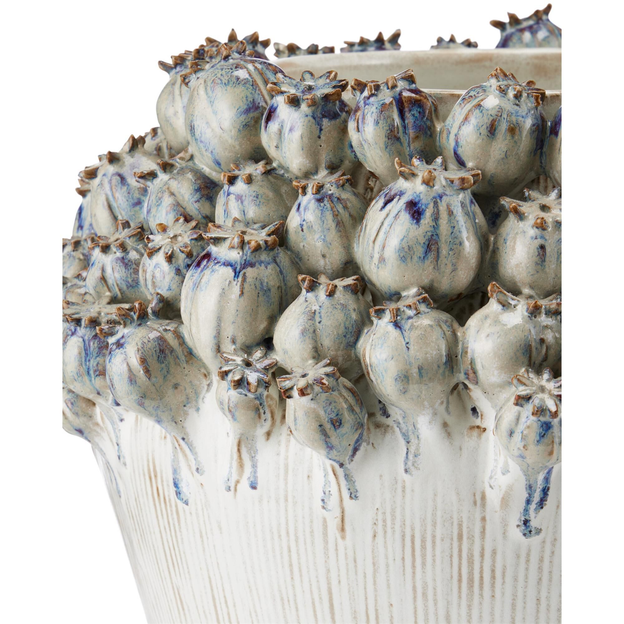 Poppy Pod Crown Large 15 Inch Vase-Urn,