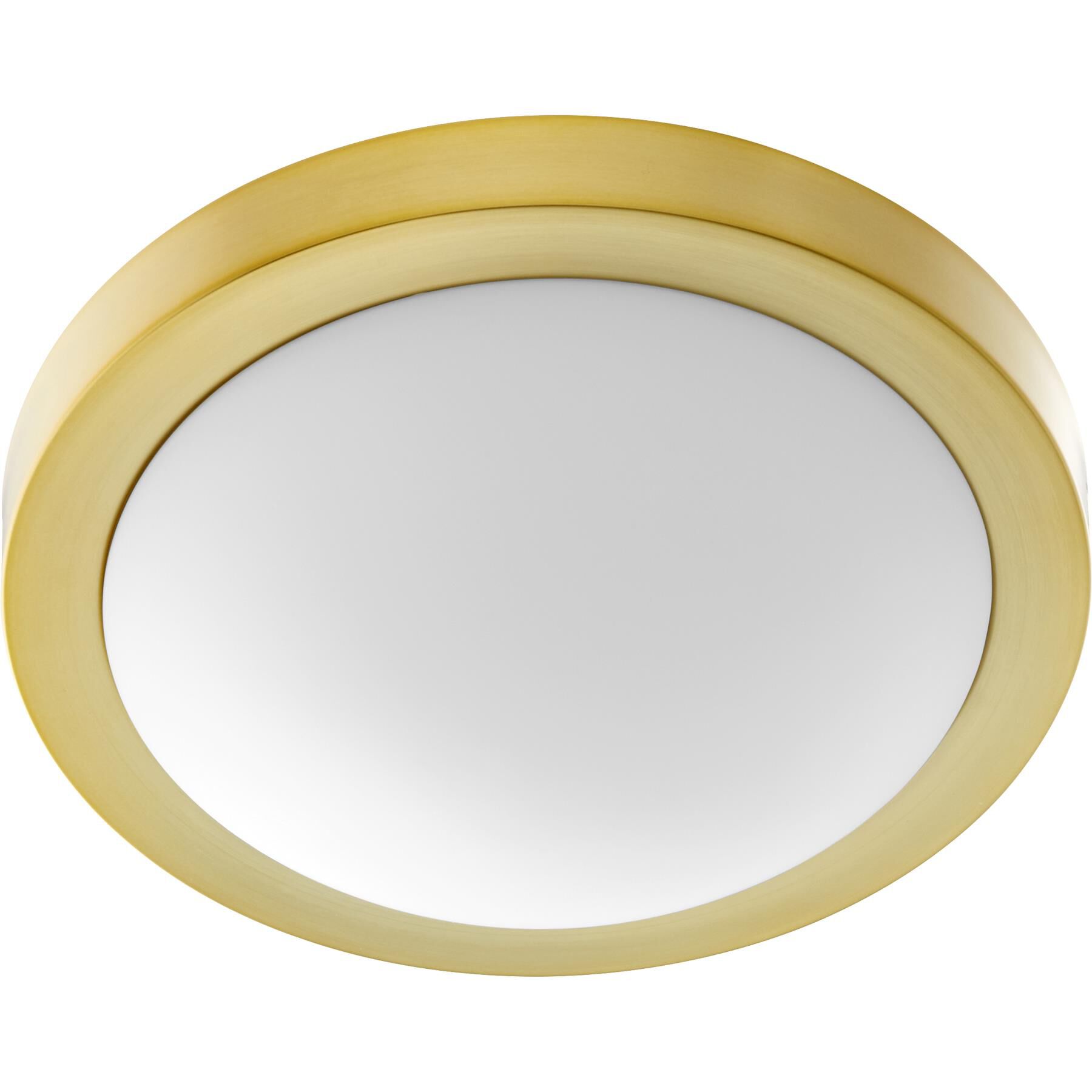 Shown in Aged Brass finish and Satin Opal shade