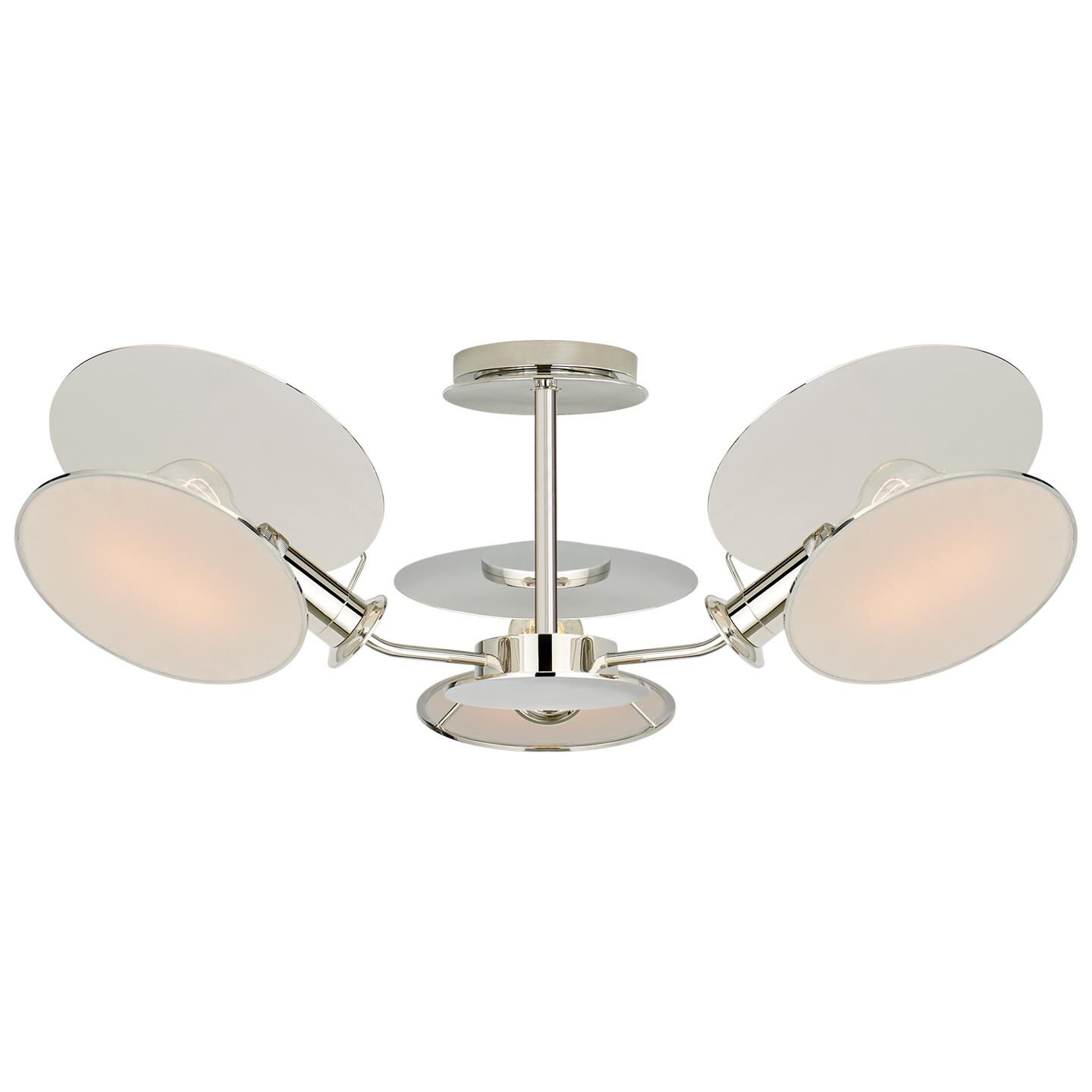 Shown in Polished Nickel finish and Linen shade