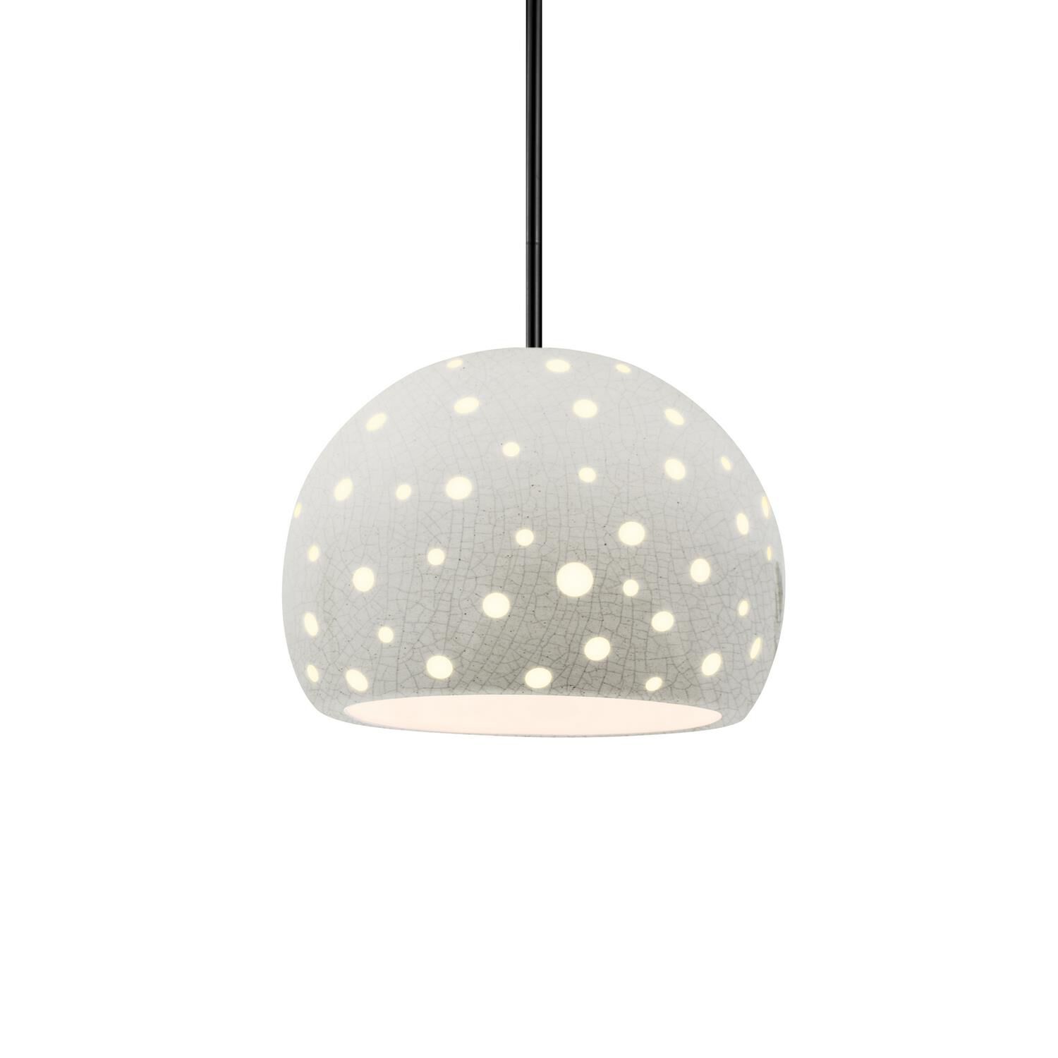 Shown in Matte Black finish and White Crackle shade