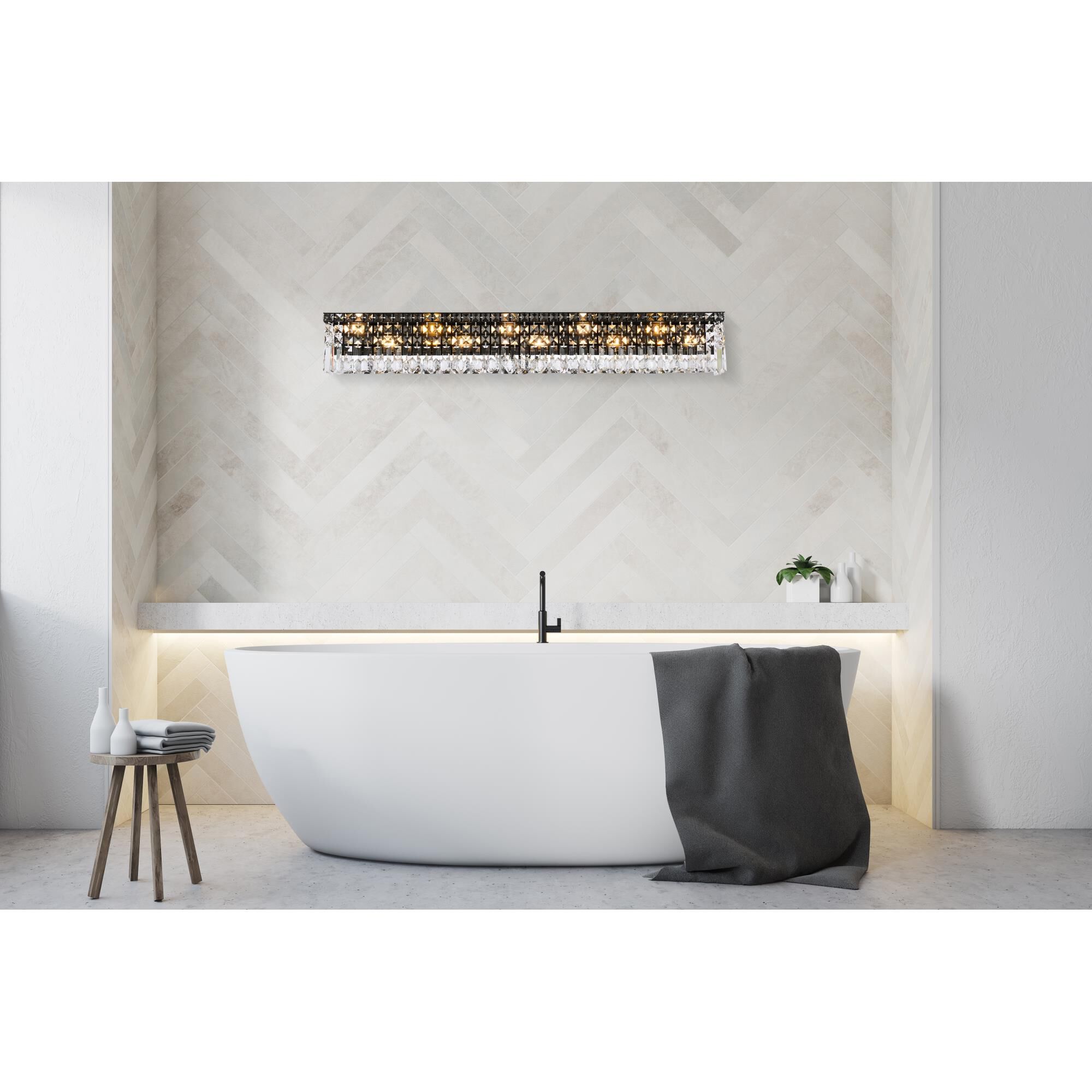 Shown in Black finish and Clear Royal Cut crystal