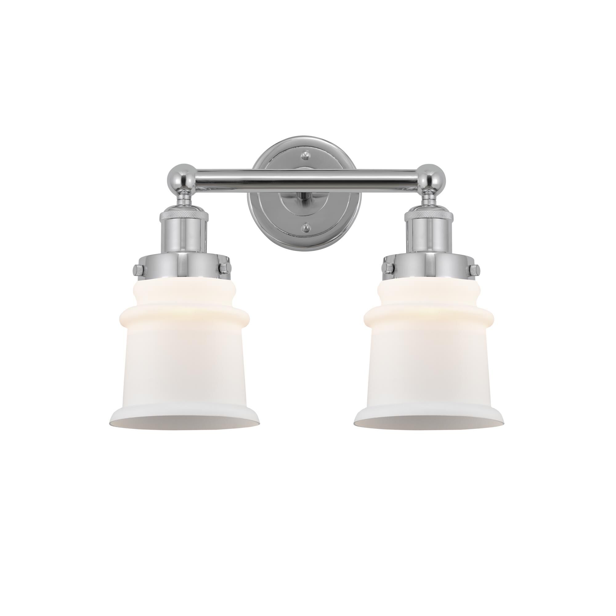 Shown in Polished Chrome, Matte White finish and Matte White glass and Matte White Glass shade