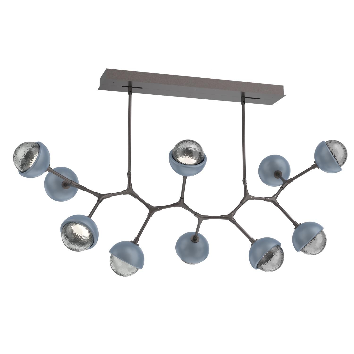 Shown in Graphite finish and Smoke glass and Poppy Blue accent