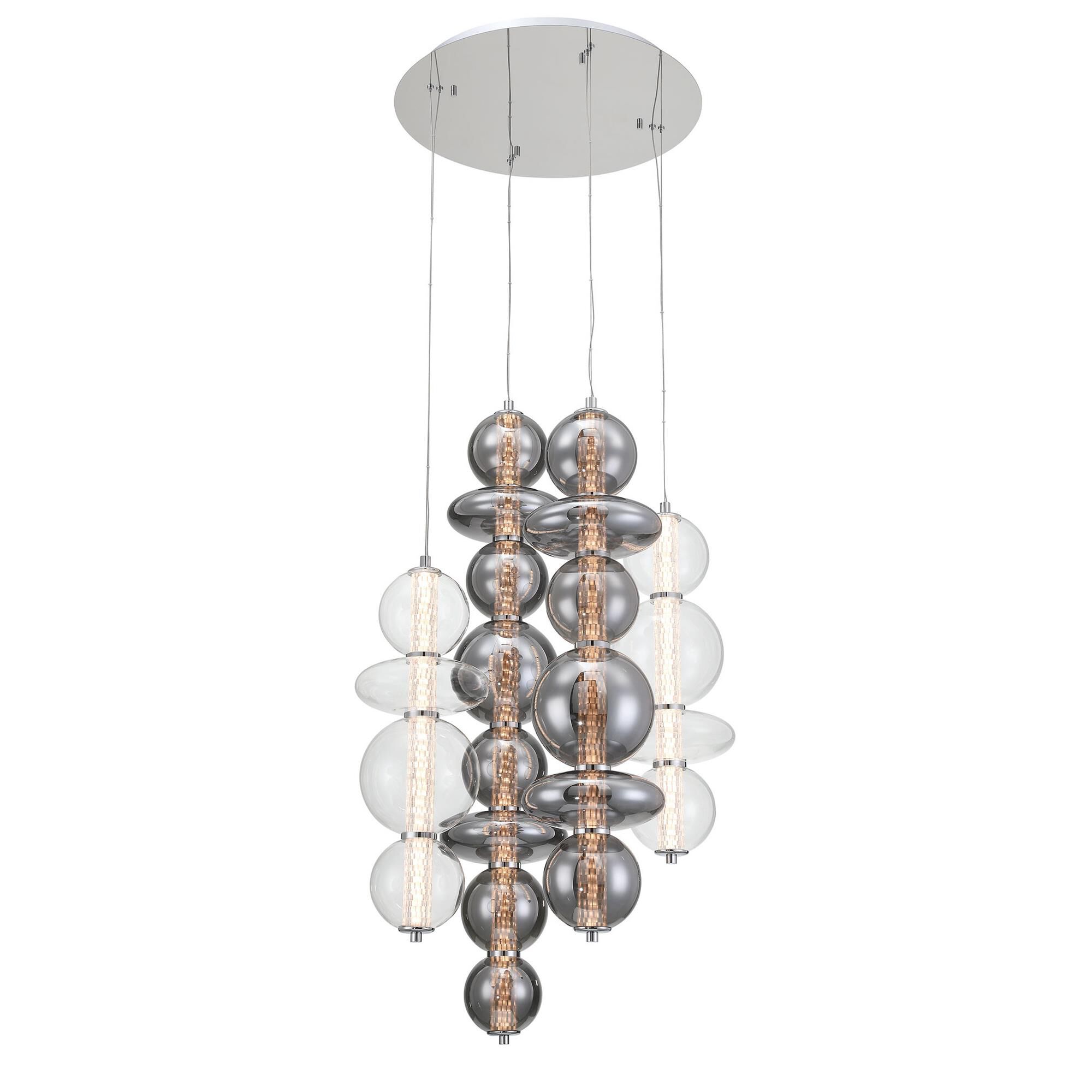 Shown in Chrome finish and Mixed glass