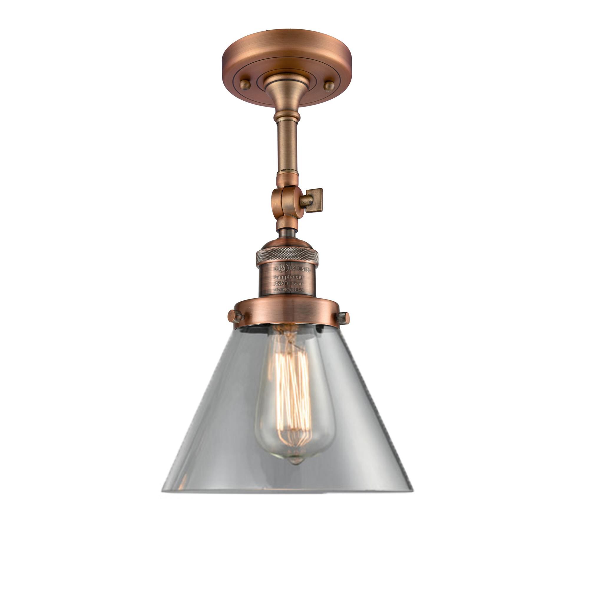 Bruno Marashlian Large Cone 7 Inch 1 Light Semi Flush Mount by Innovations Lighting