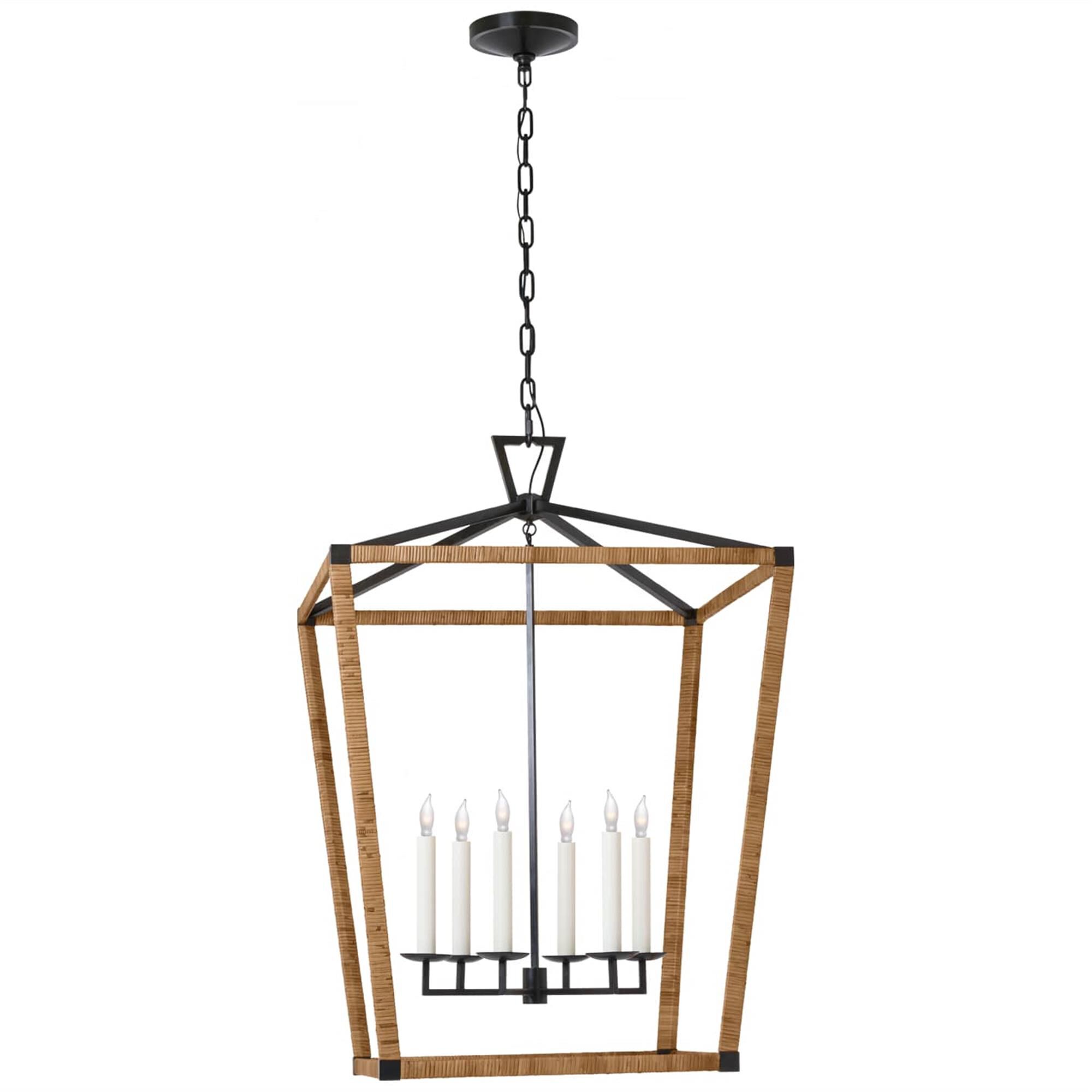 Shown in Aged Iron and Natural Rattan finish