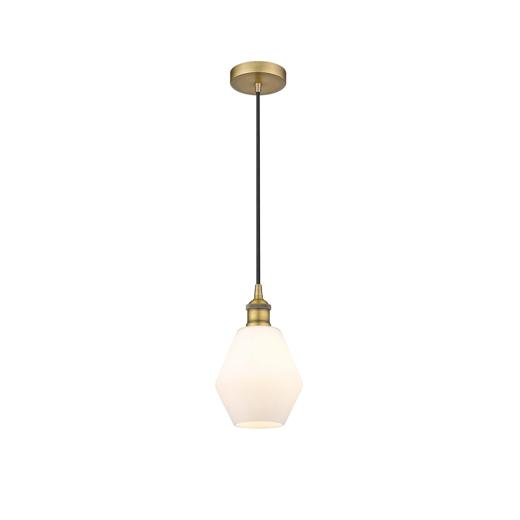 Shown in Brushed Brass finish and Cased Matte White Cindyrella 8