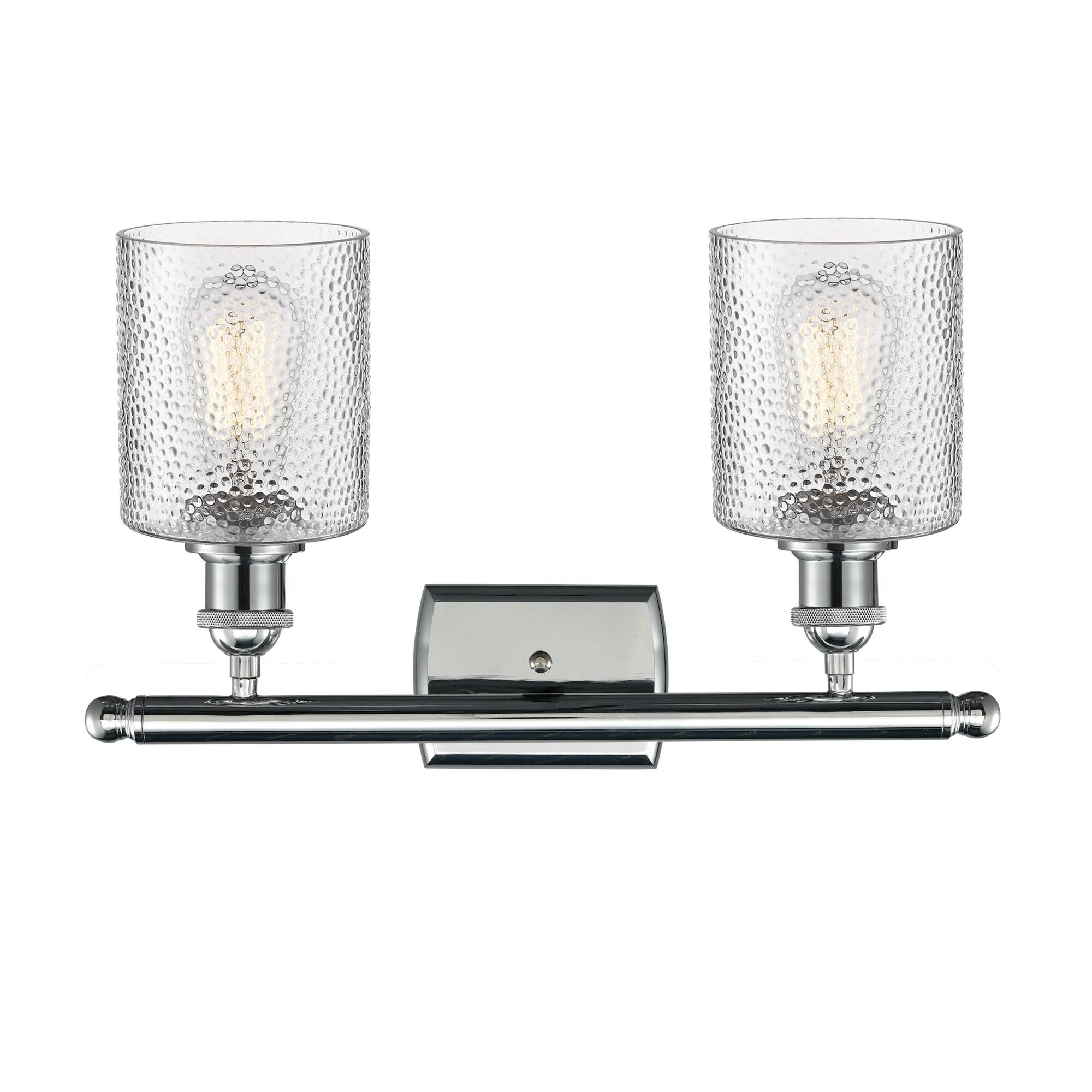 Shown in Polished Chrome finish and Clear Ripple glass