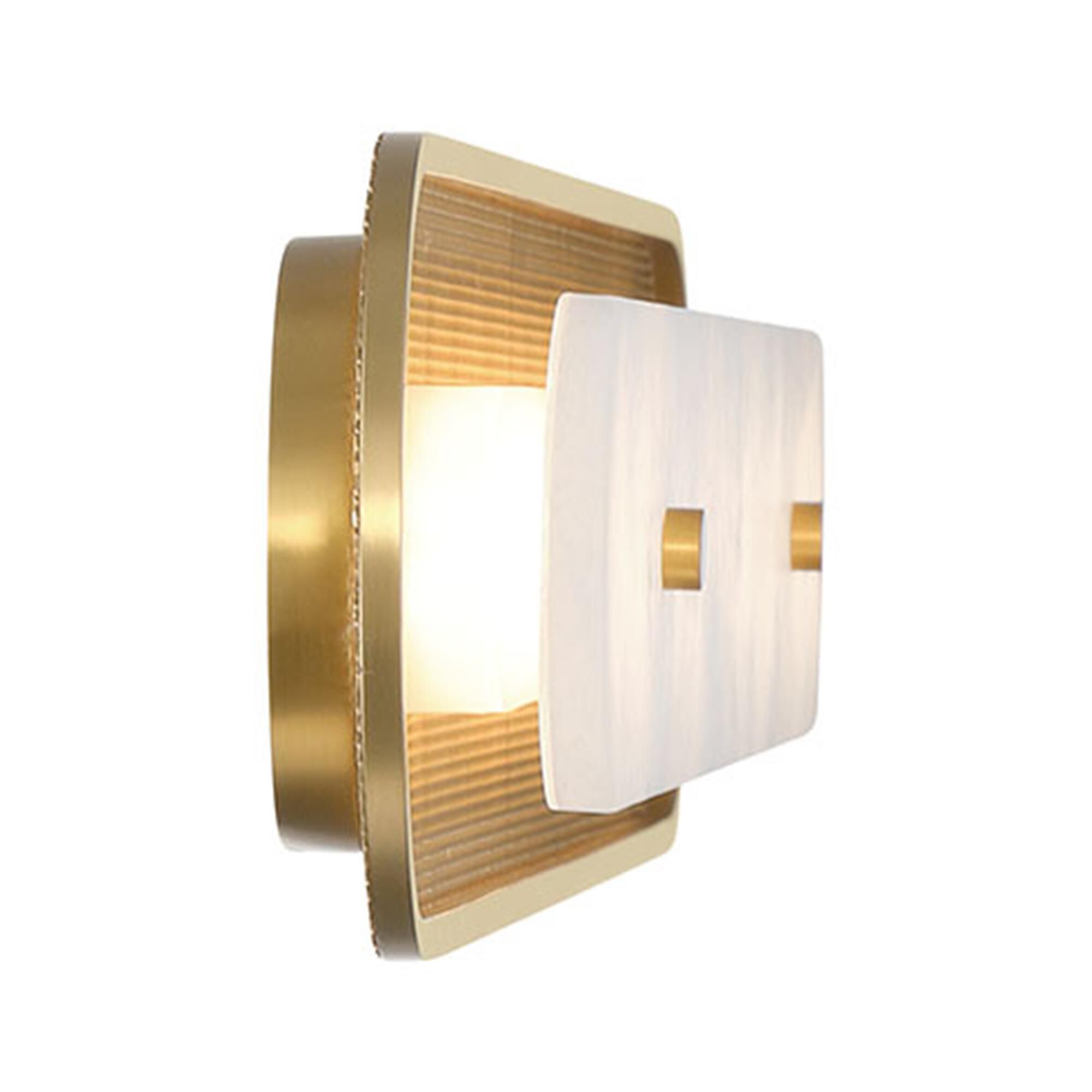 Shown in Gold finish and Alabaster glass