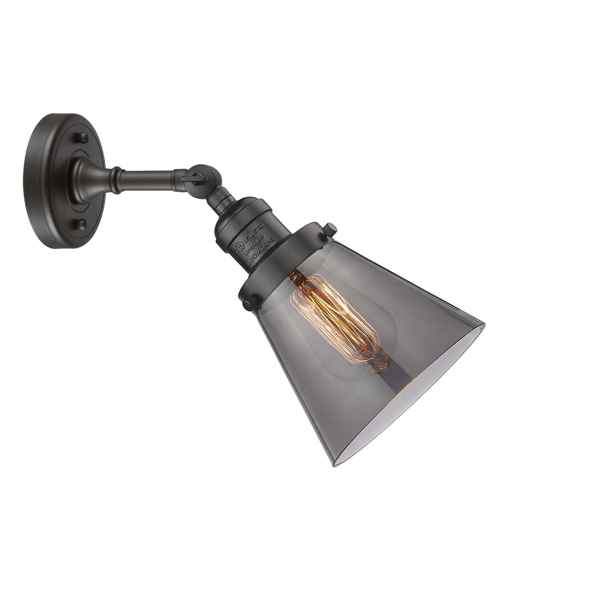 Shown in Oil Rubbed Bronze finish and Smoked glass and None accent