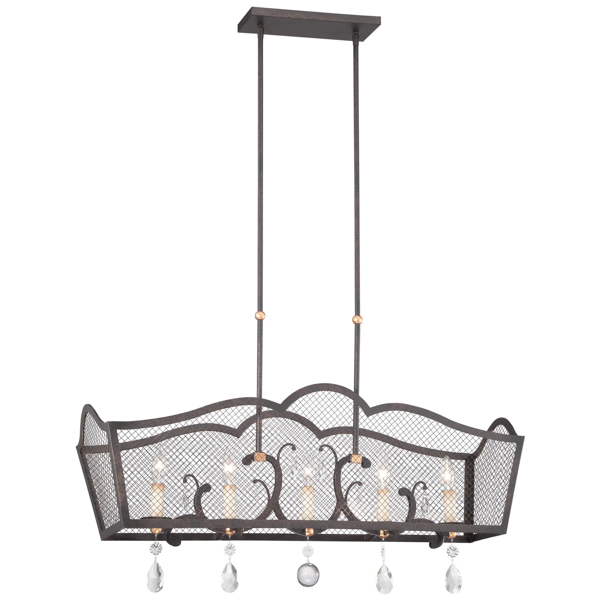 Cortona 36 Inch 5 Light Linear Suspension Light by Metropolitan Lighting