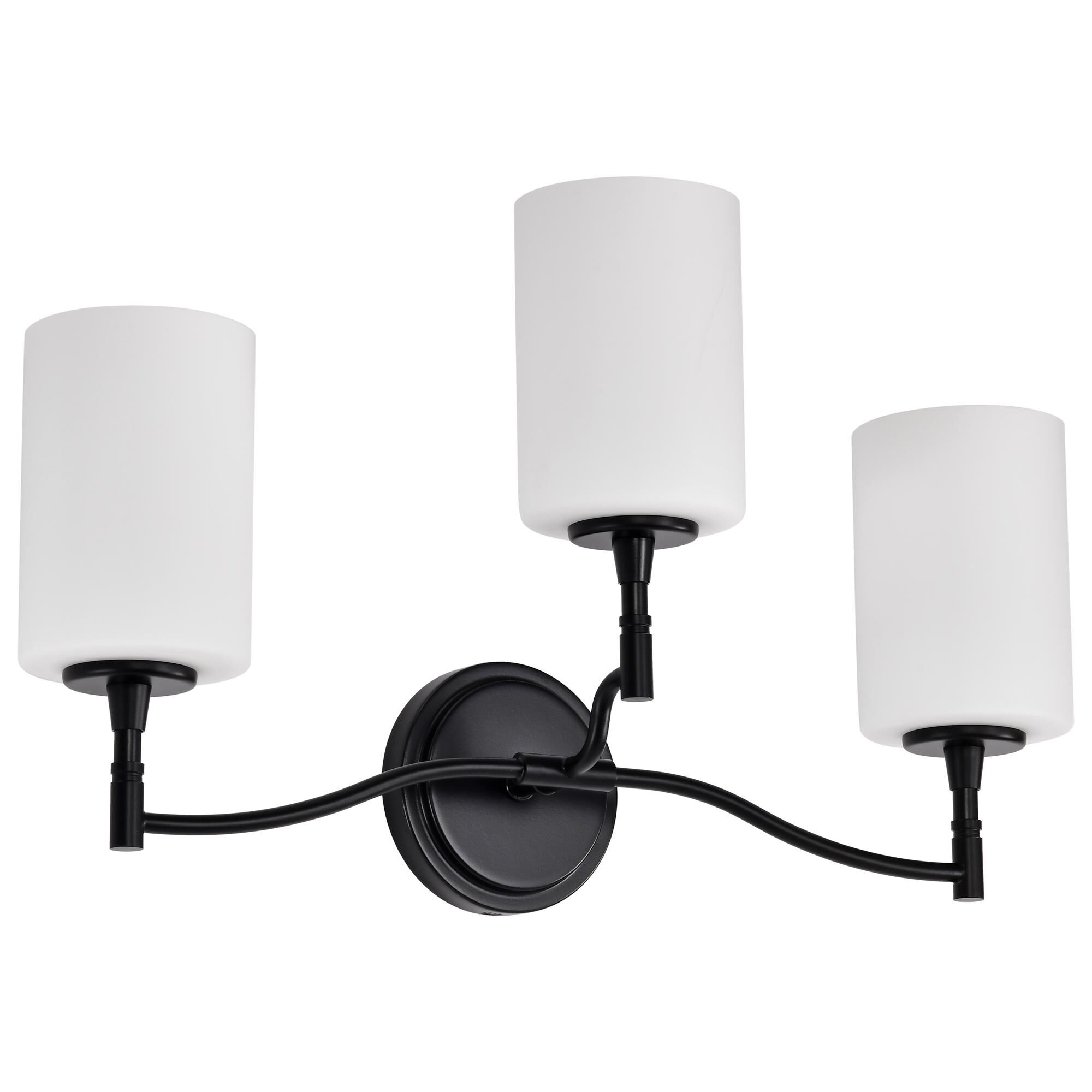 Shown in Matte Black finish and White Opal glass