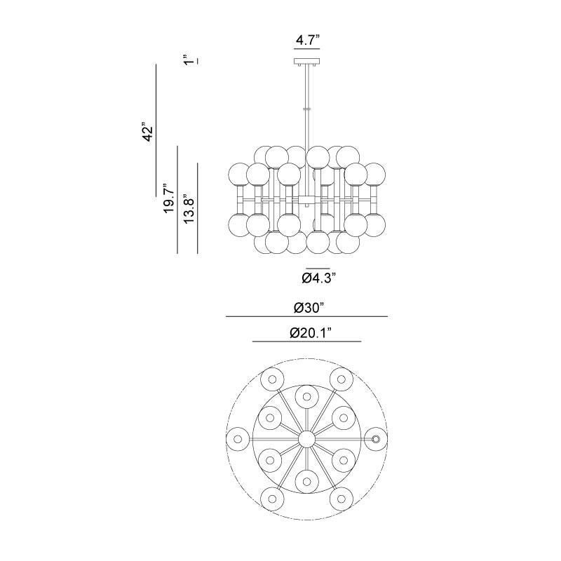 Stellar 24 Light Chandelier by Matteo Lighting