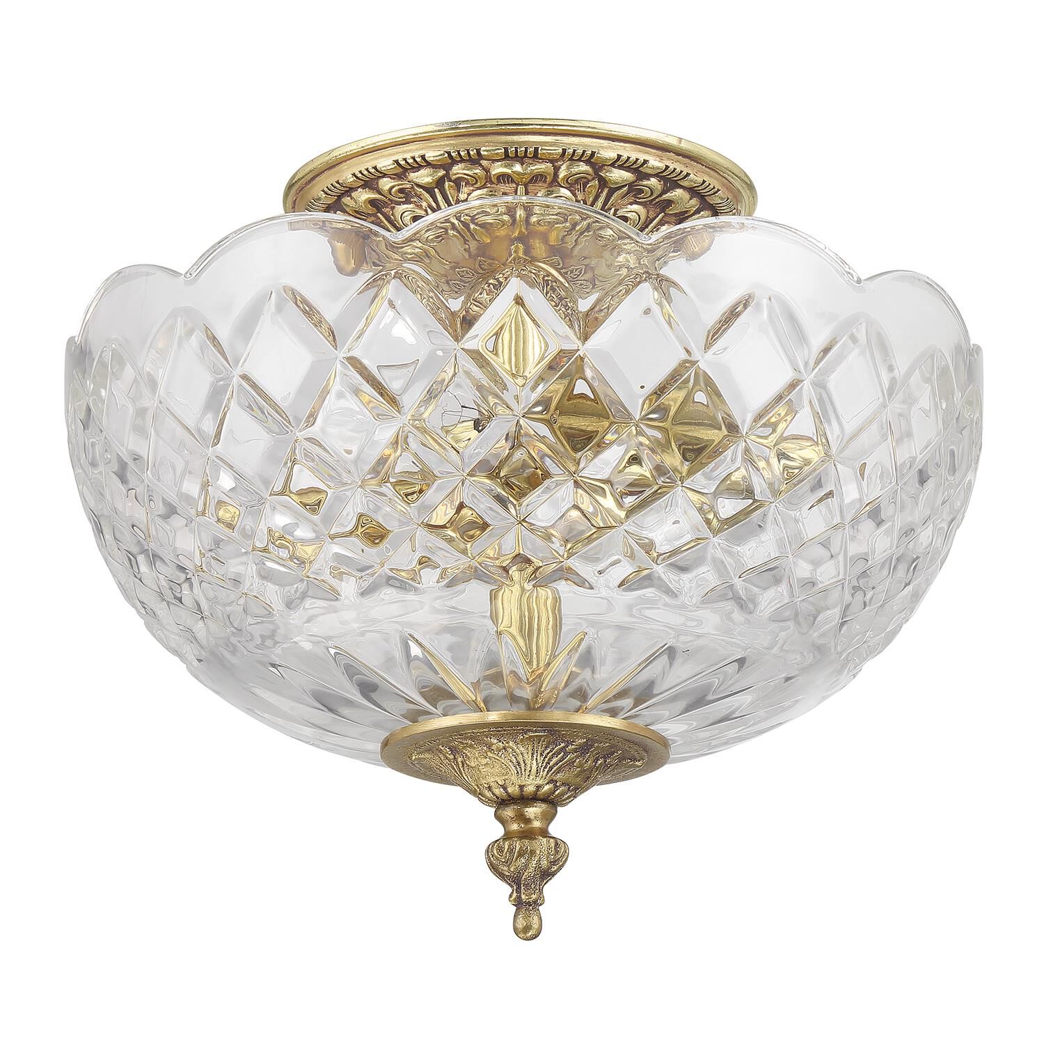 Ceiling Mount 12 Inch 2 Light Semi Flush Mount by Crystorama