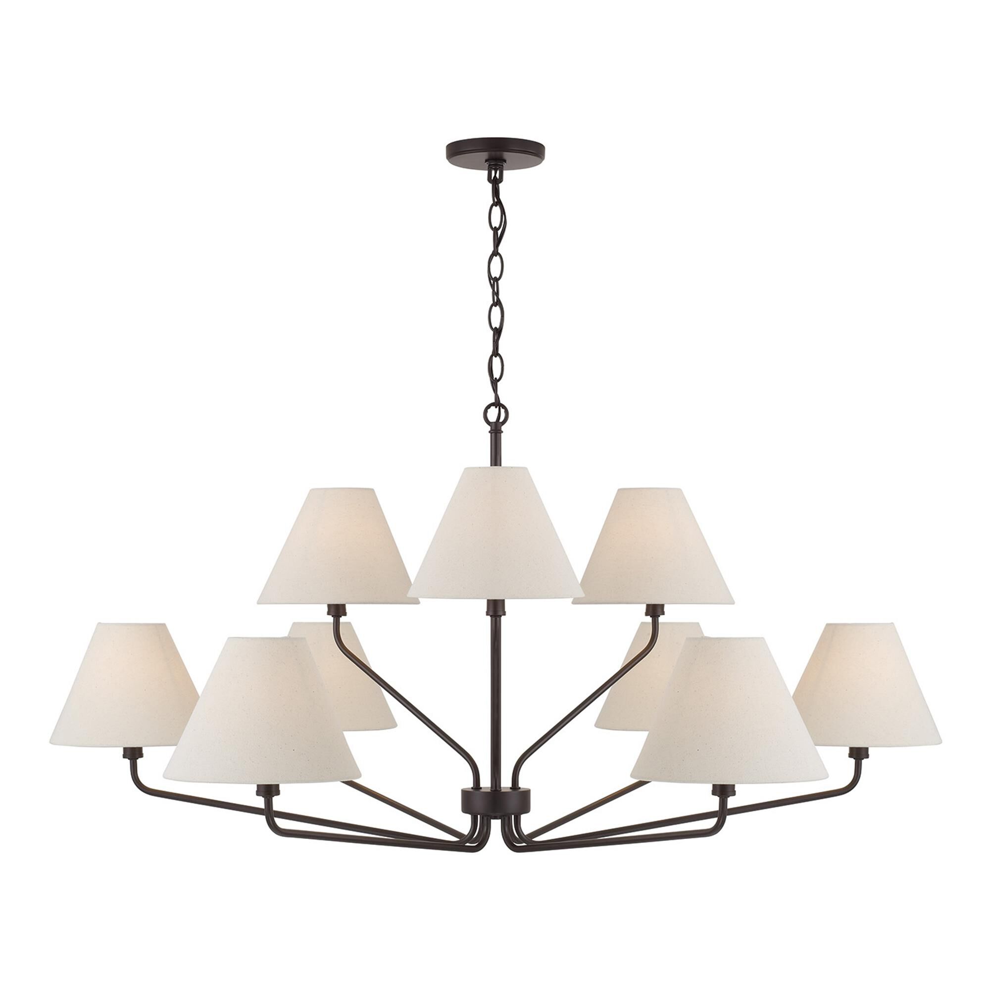 Shown in Espresso finish and Ecru Fabric shade