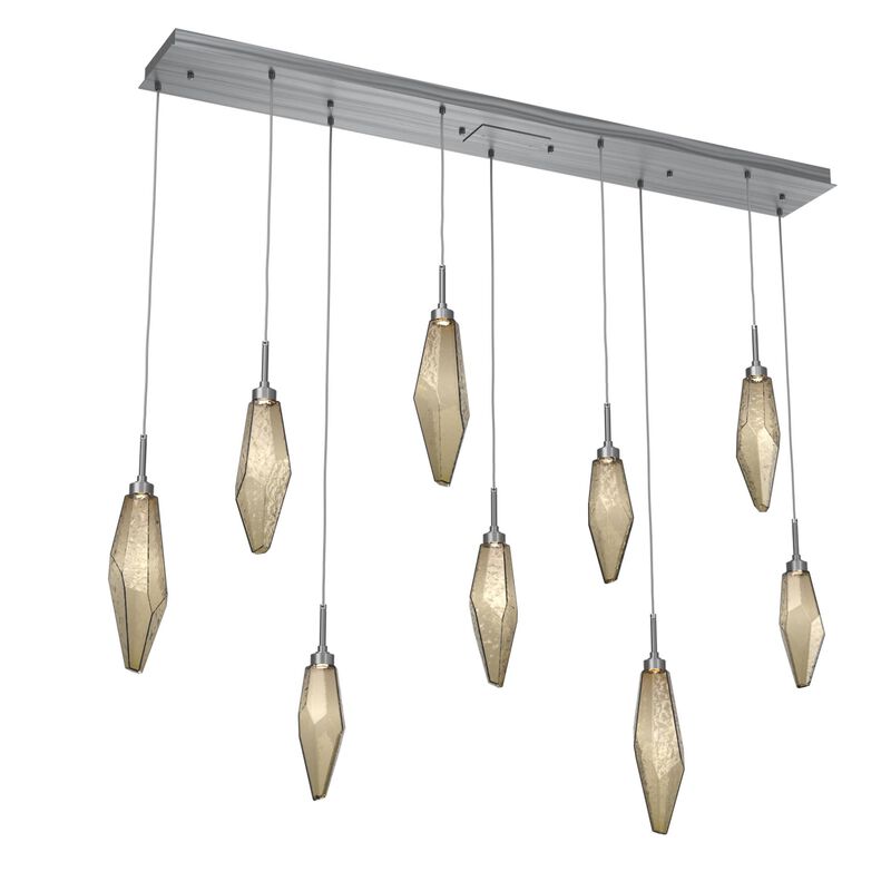 Rock Crystal Linear Suspension Light by Hammerton Studio